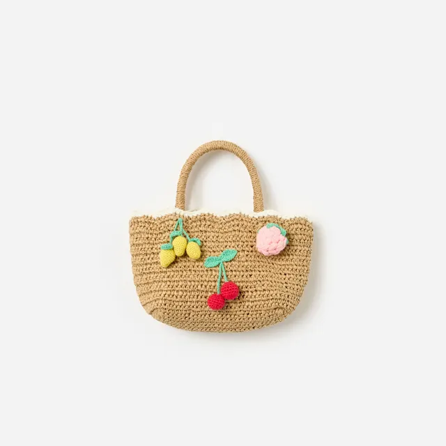 Self Portrait Raffia Fruit Tote Tasche One Size braun