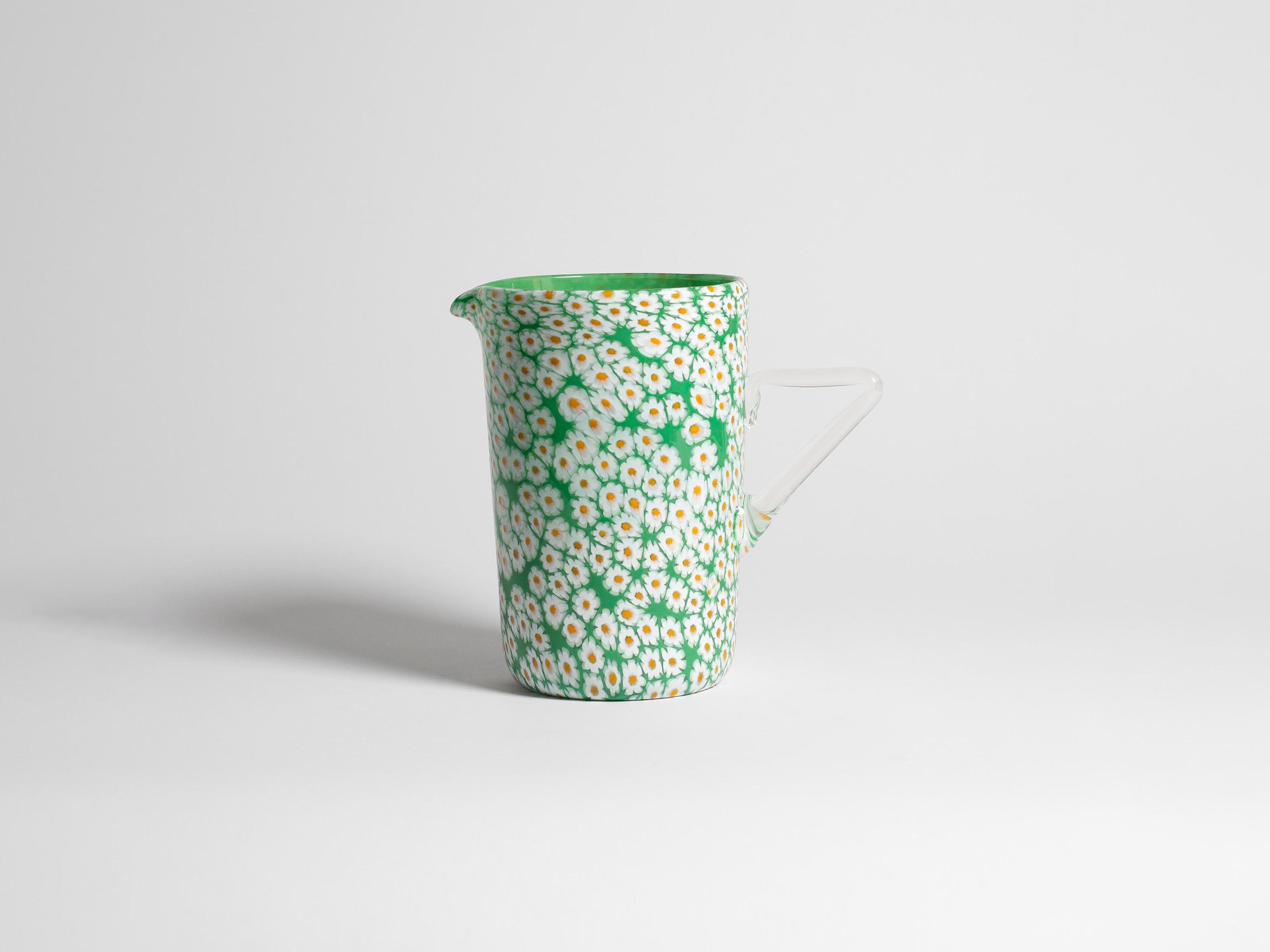 J.W.Anderson Full Murrina Jug Kanne Weiß Grün Murano