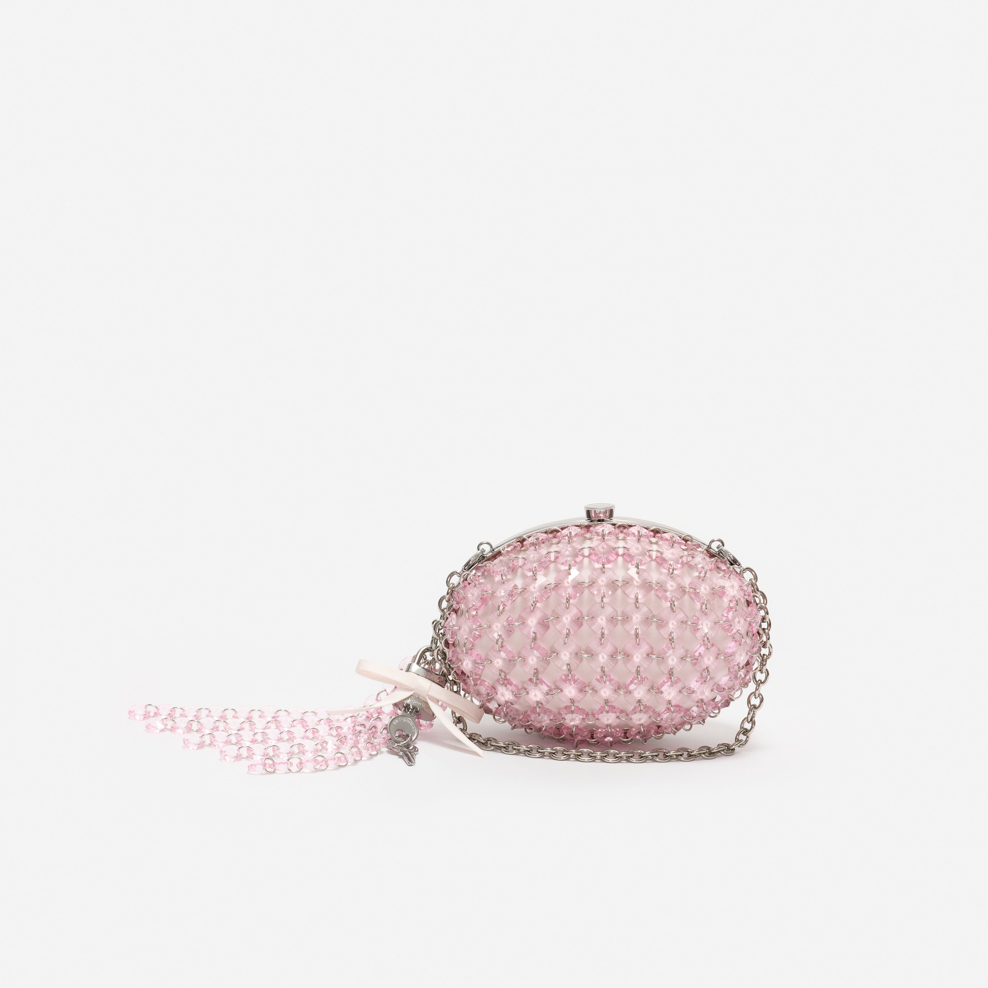 Self Portrait Oval Crystal Clutch Rosa Kristall Kette