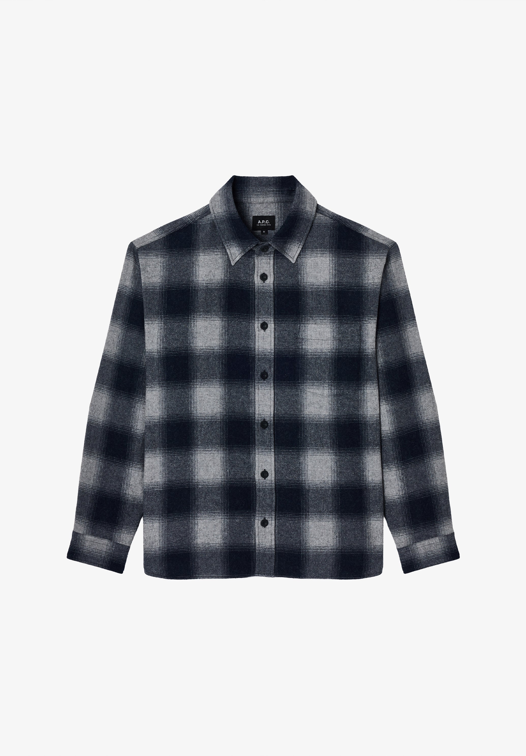 A.P.C. Shirts Overshirt kariert hellgrau Woll-Overshirt