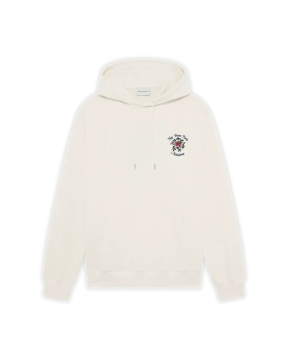 Drôle De Monsieur Slogan Rose Hoodie creme Baumwolle