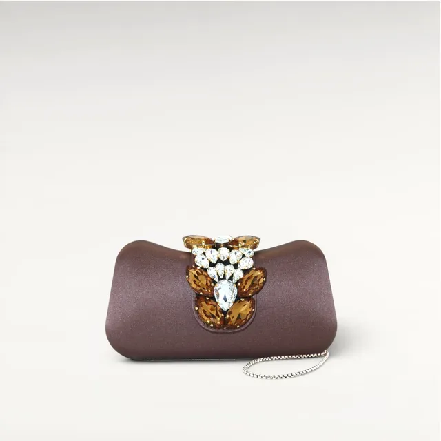 Gedebe Lunette Clutch Satin mit Stein-Stickerei