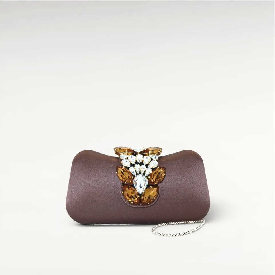 Gedebe Lunette Clutch Satin mit Stein-Stickerei