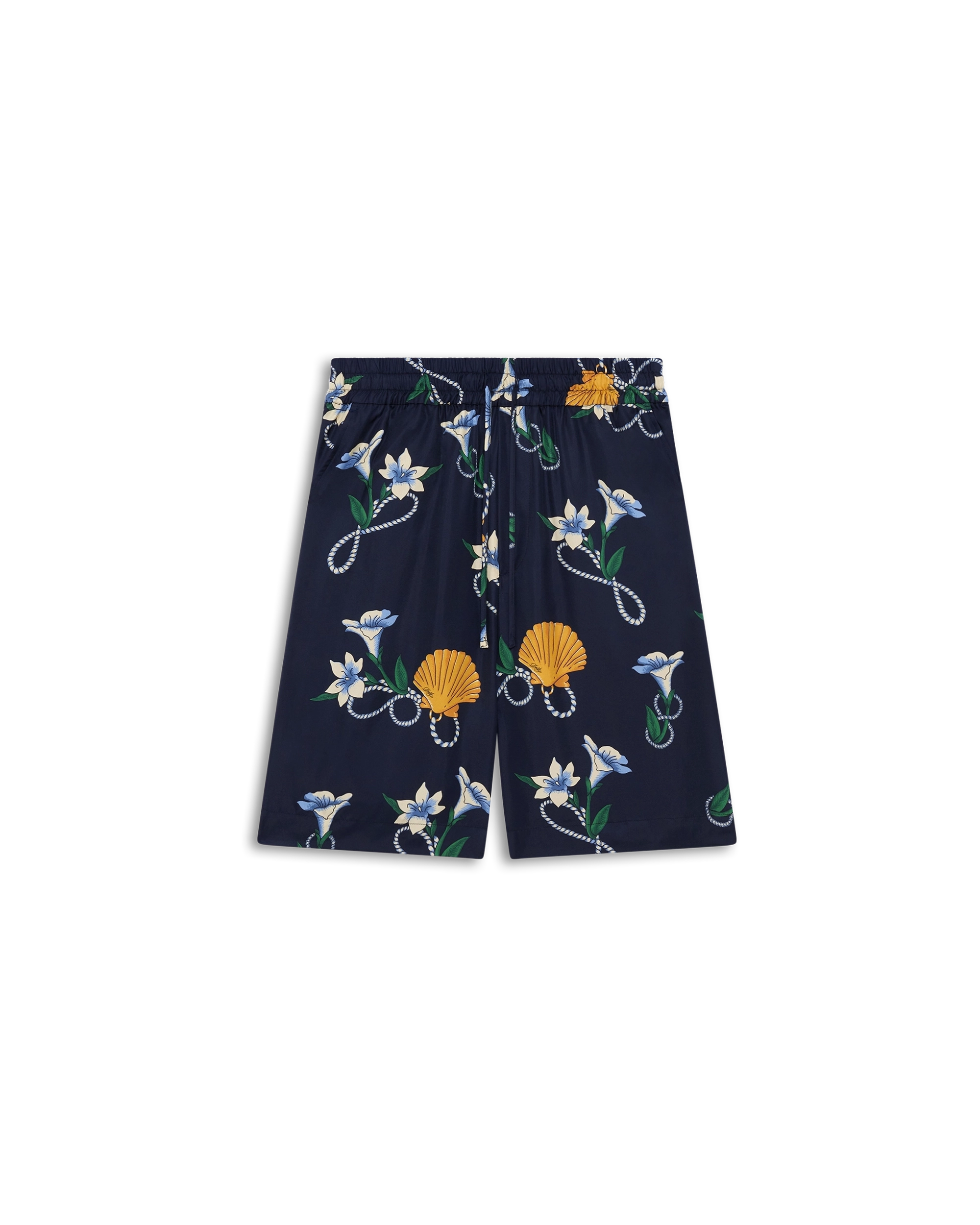 Drôle De Monsieur Short Soie Shell Shorts Seide Navy