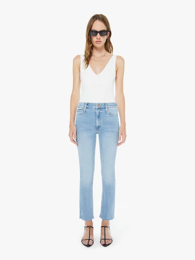 Mother The Mid Rise Dazzler Ankle Fray Jeans Blessing
