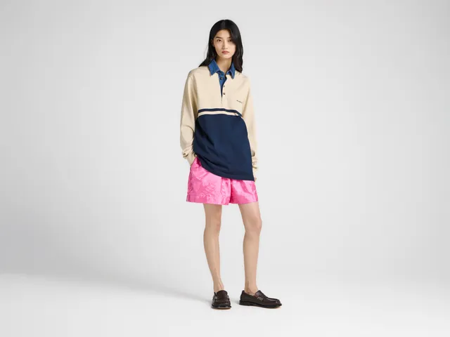 J.W.Anderson Rugby Polo Damen off-white navy Langarm