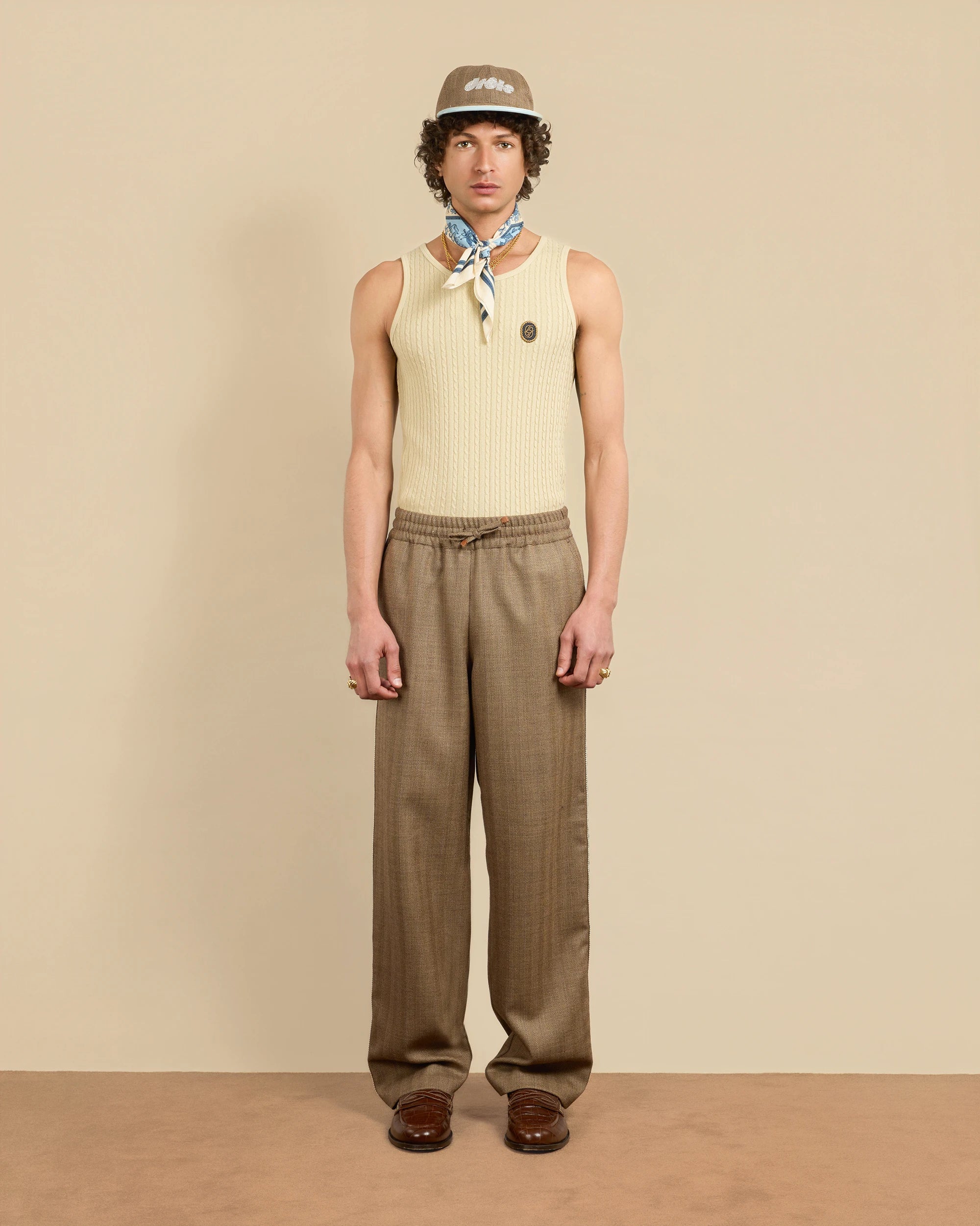 Drôle De Monsieur Le Pantalon Chevron Hose Braun Wolle