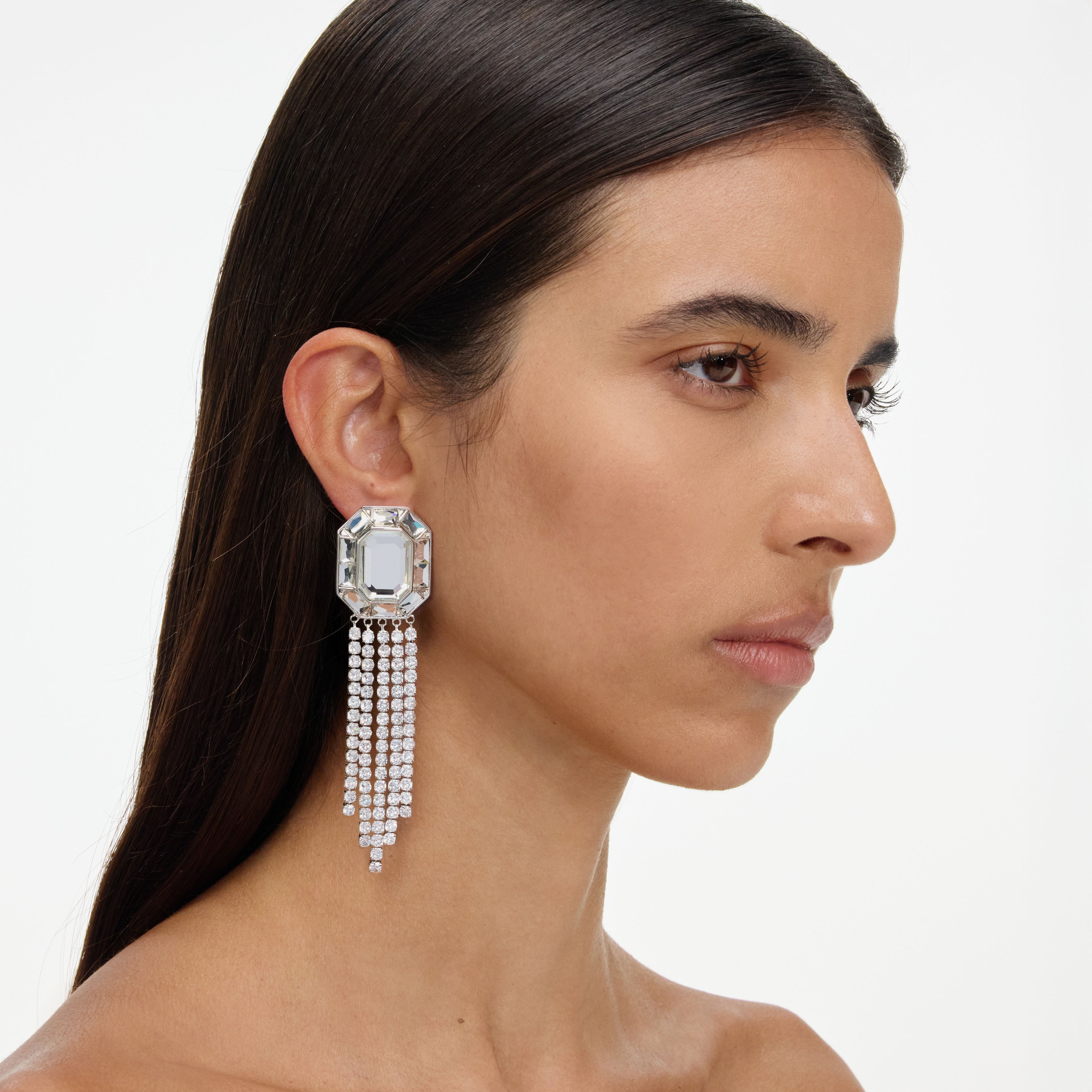 Self Portrait Silver Crystal Droplet Ohrringe Silber Kristall