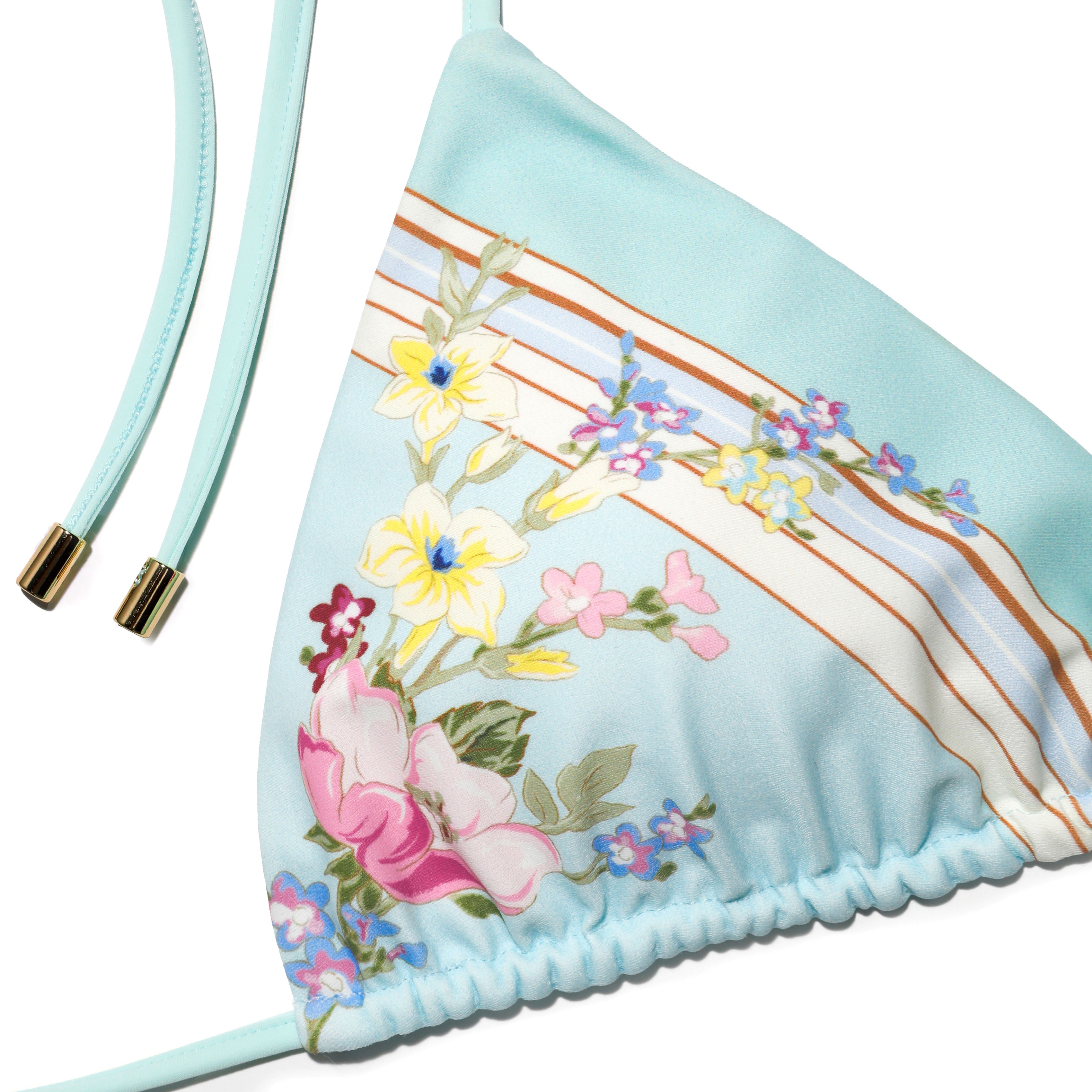 Self Portrait Mint Floral Bikini Top Mint Grün UK 6