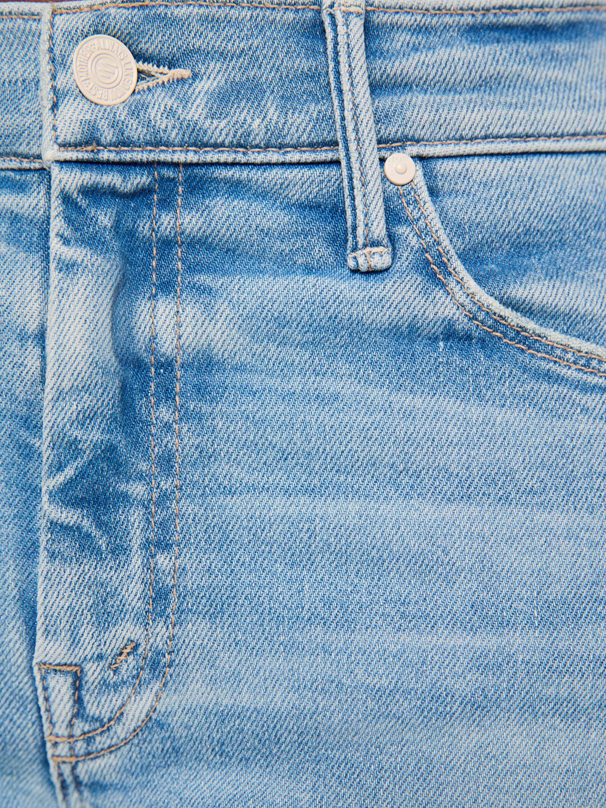 Mother Weekender Fray Jeans Wish Upon A Star Hellblau
