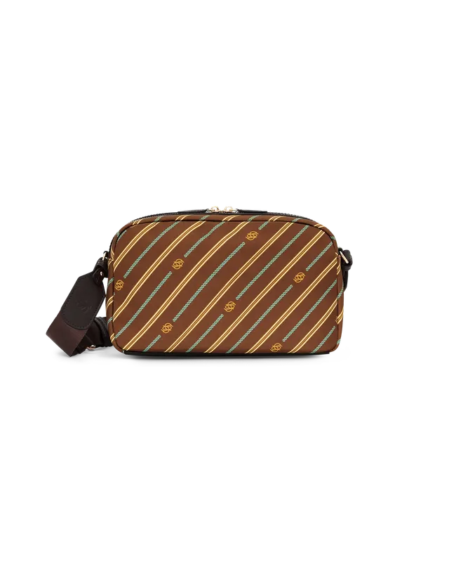 Drôle De Monsieur Monogram Crossbody Tasche Braun Nylon