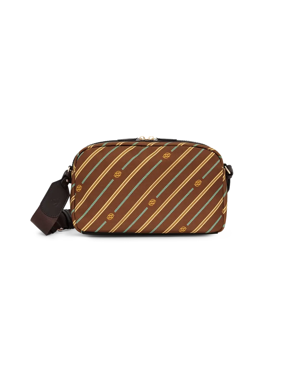 Drôle De Monsieur Monogram Crossbody Tasche Braun Nylon