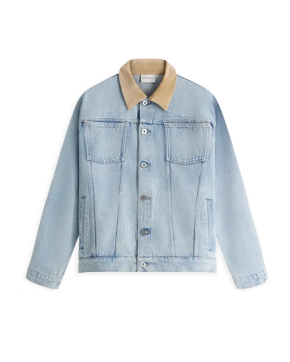 Drôle De Monsieur Jean Délavée Jeansjacke Hellblau Denim