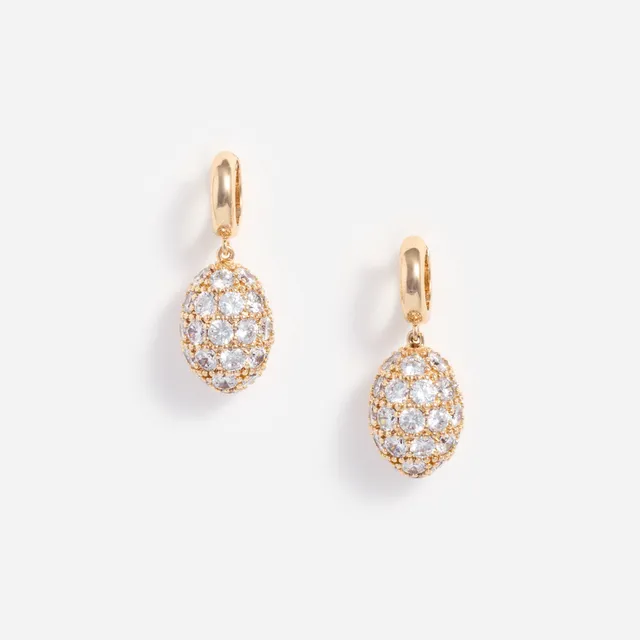Self Portrait Gold Hoop Crystal Cluster Creolen Gold