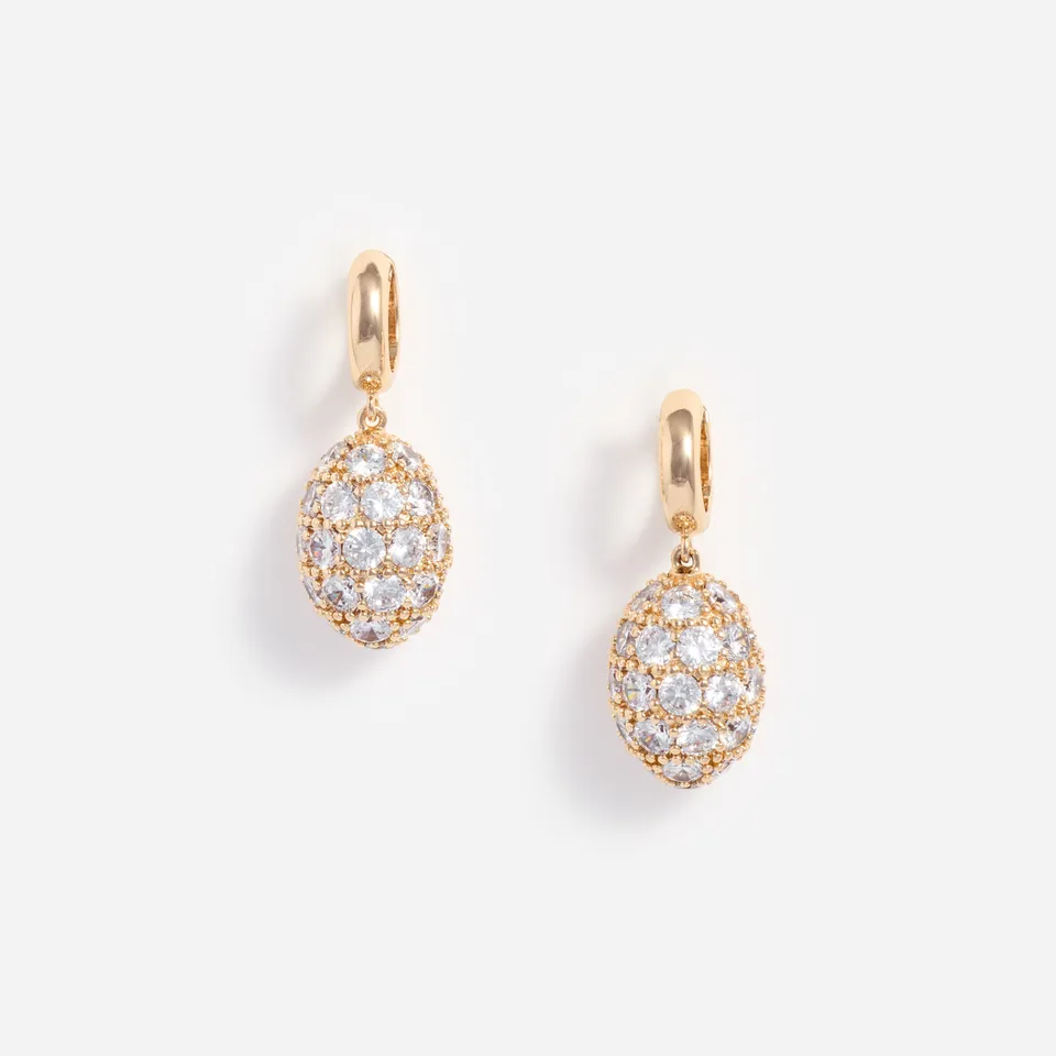 Self Portrait Gold Hoop Crystal Cluster Creolen Gold