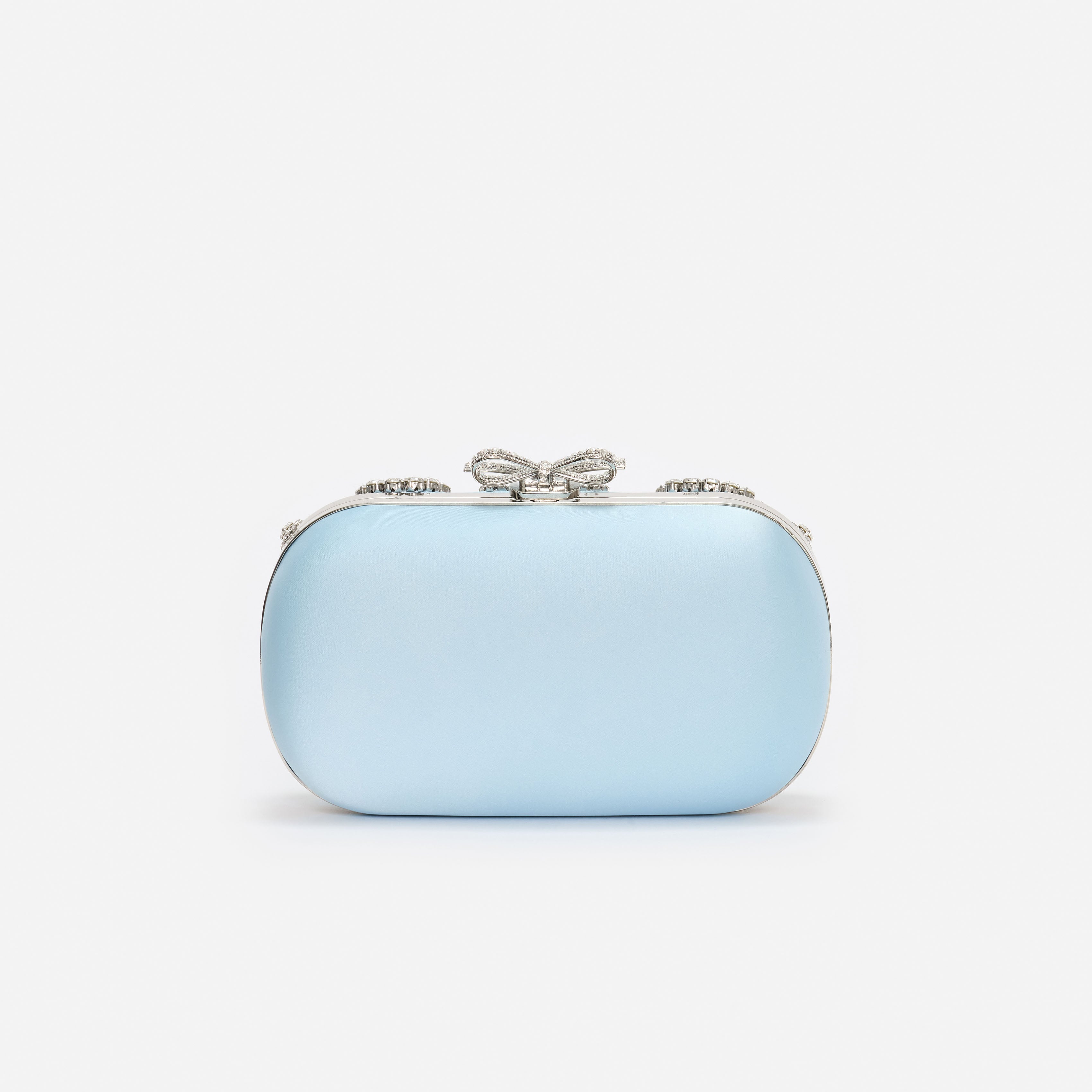 Self Portrait Blue Satin Multi Crystal Clutch Tasche Blau OneSize