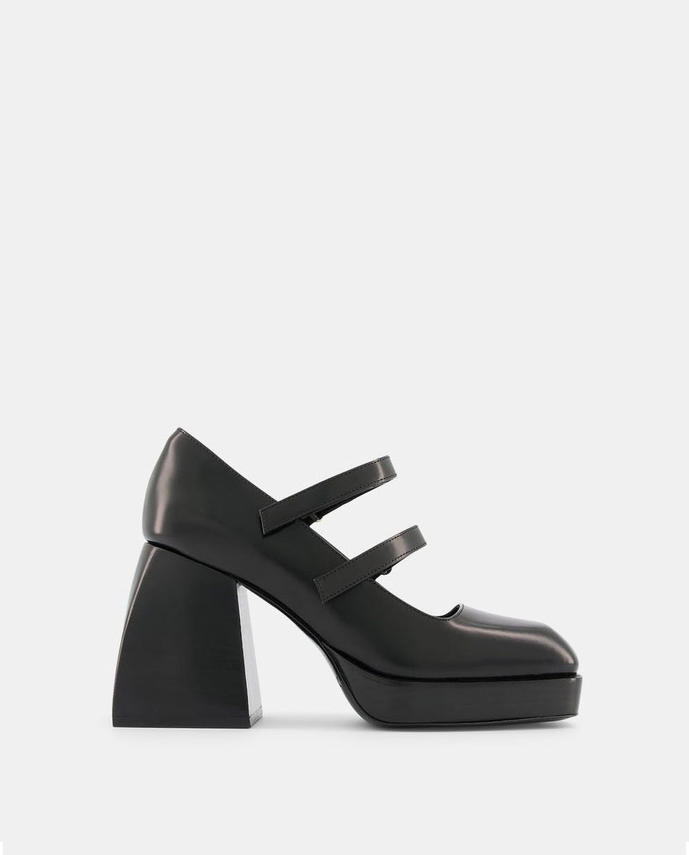 Nodaleto Bulla Babies 90 Mary Janes Black Glassed