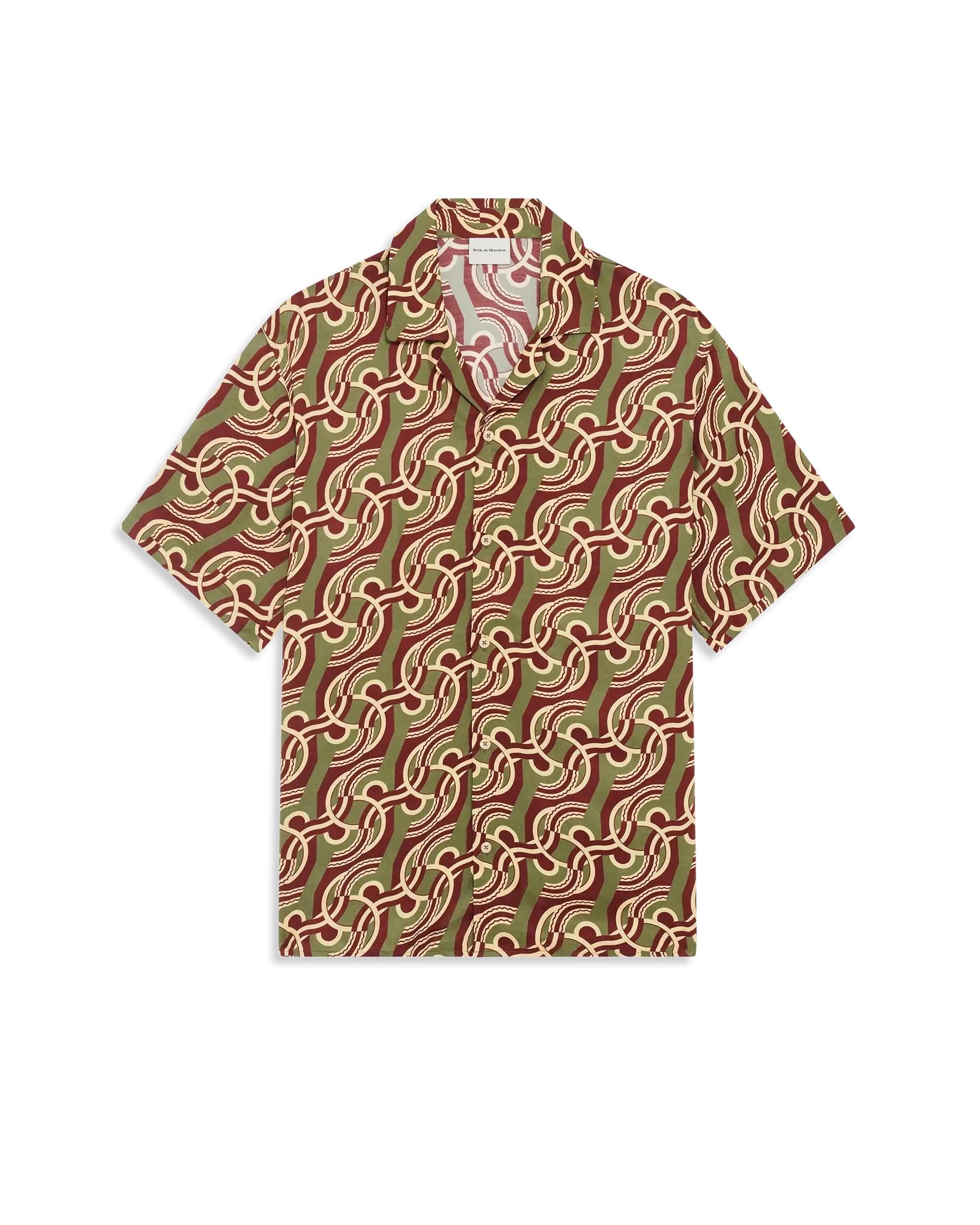 Drôle De Monsieur Chain Link Monogram Hemd Khaki Viskose