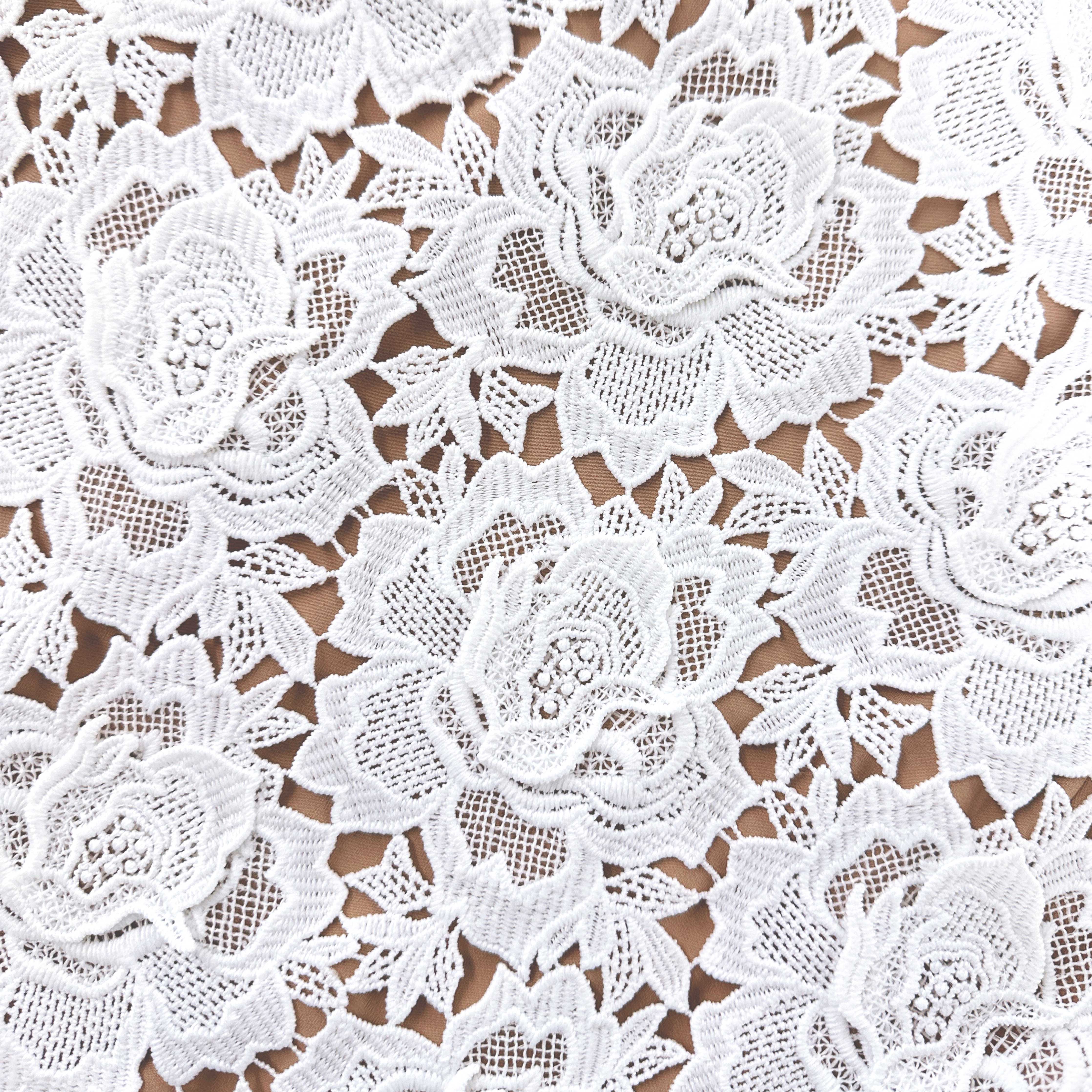 Self Portrait White Flower Lace Midikleid Weiß Spitze