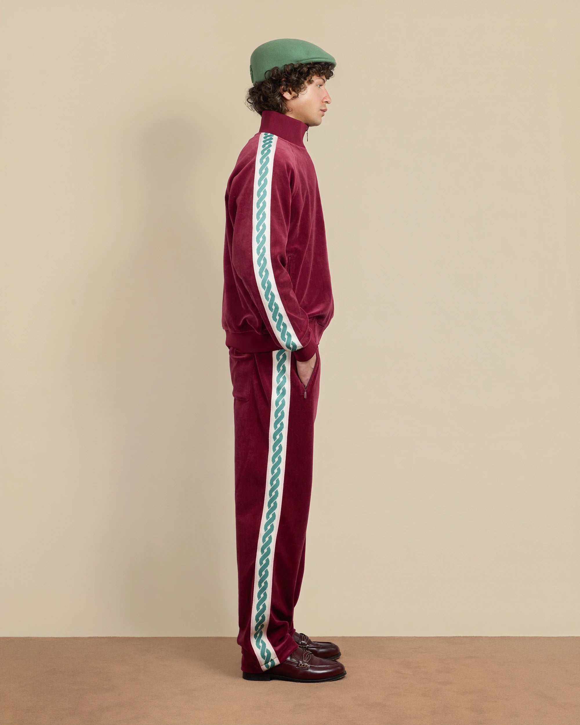 Drôle De Monsieur La Track Jacket Velours Trackjacke Burgundy