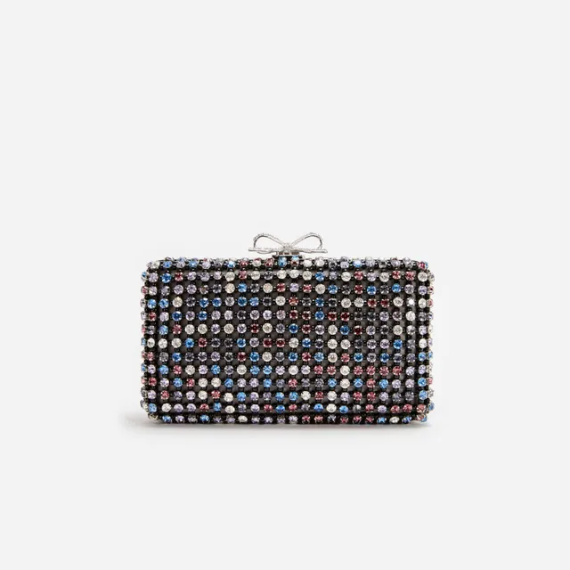 Self Portrait Crystal Chainmail Clutch Multi Mini Kristall