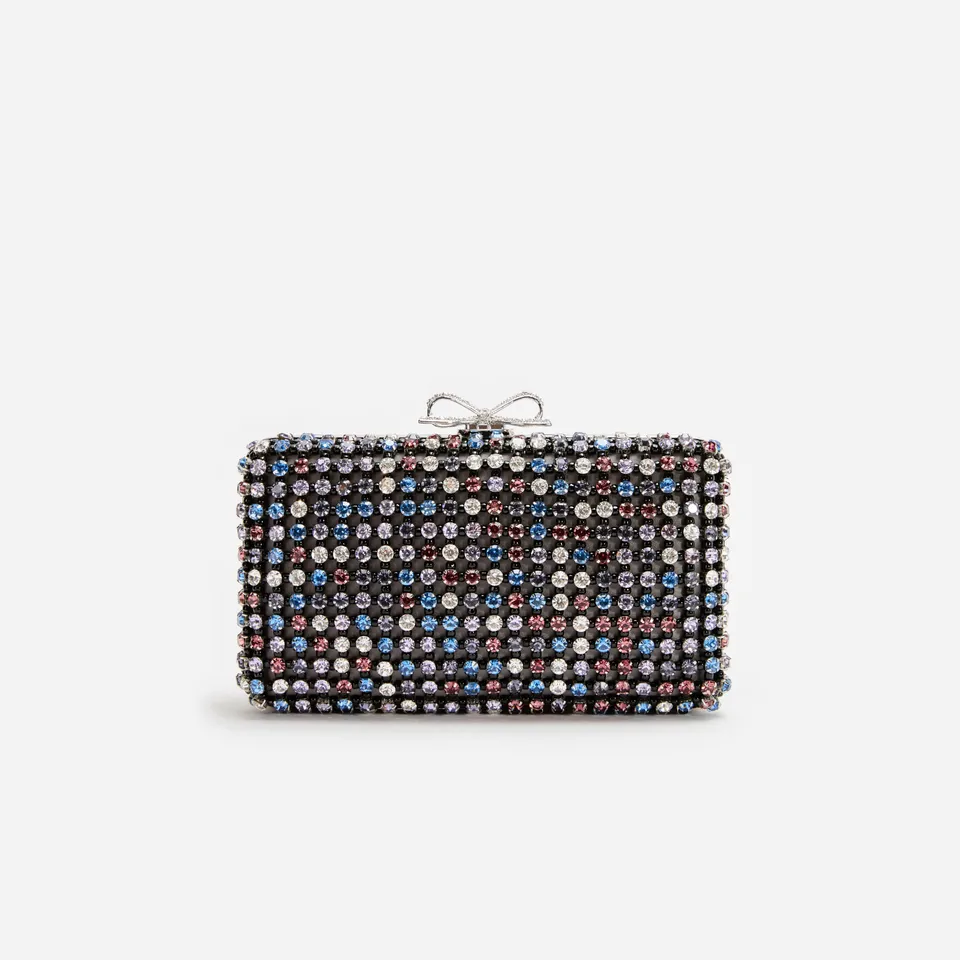 Self Portrait Crystal Chainmail Clutch Multi Mini Kristall