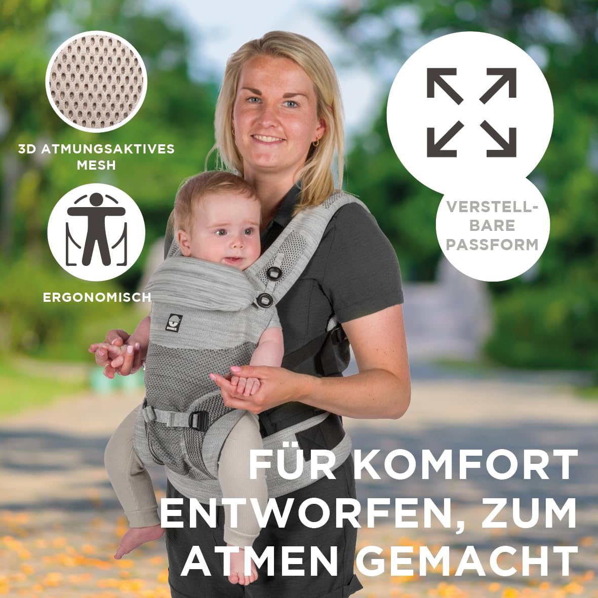 Dooky Carrier Terra Nova Babytrage Schwarz 0-3 Jahre bis 15 kg