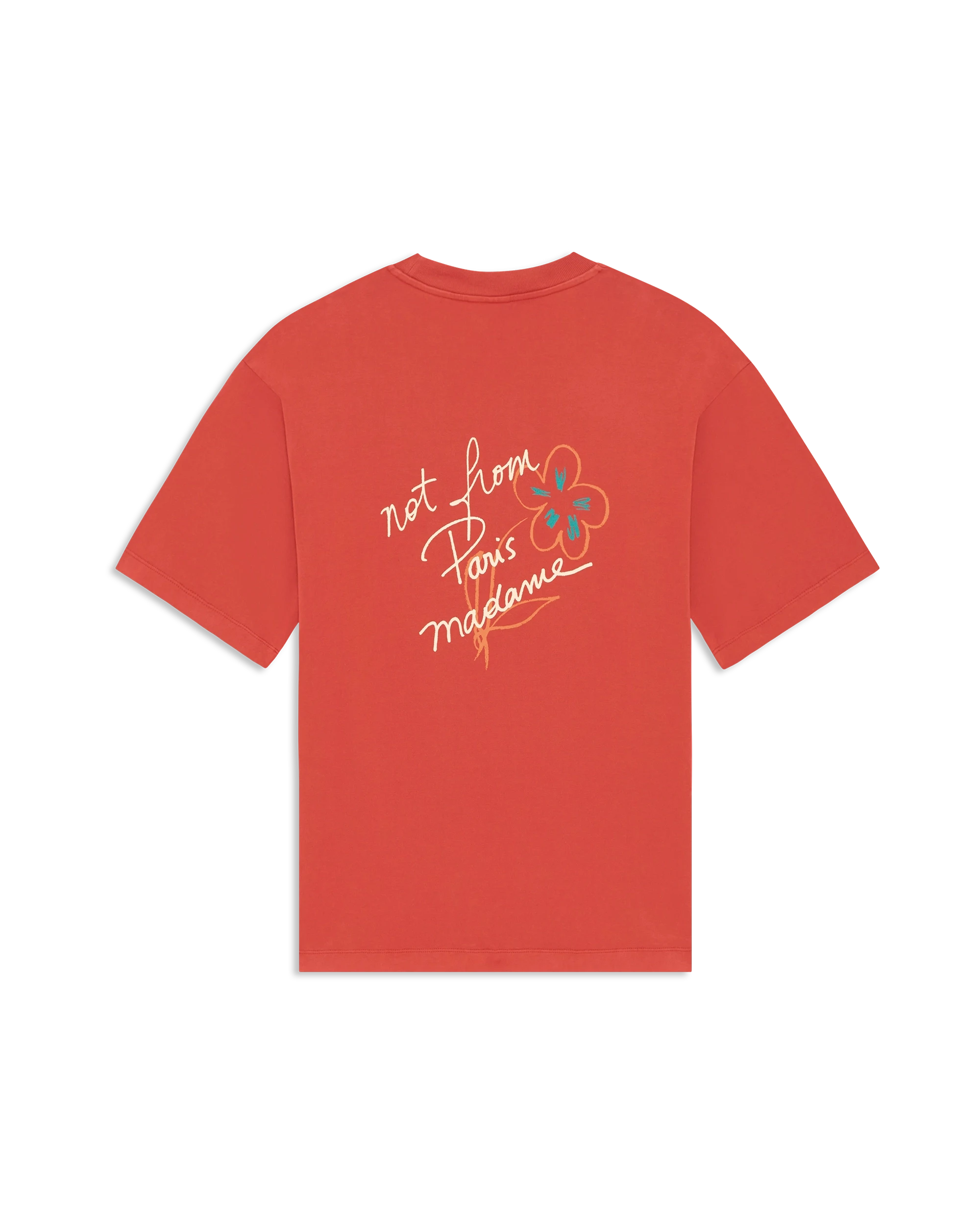 Drôle De Monsieur Esquisse Slogan T-Shirt Brick Baumwolle