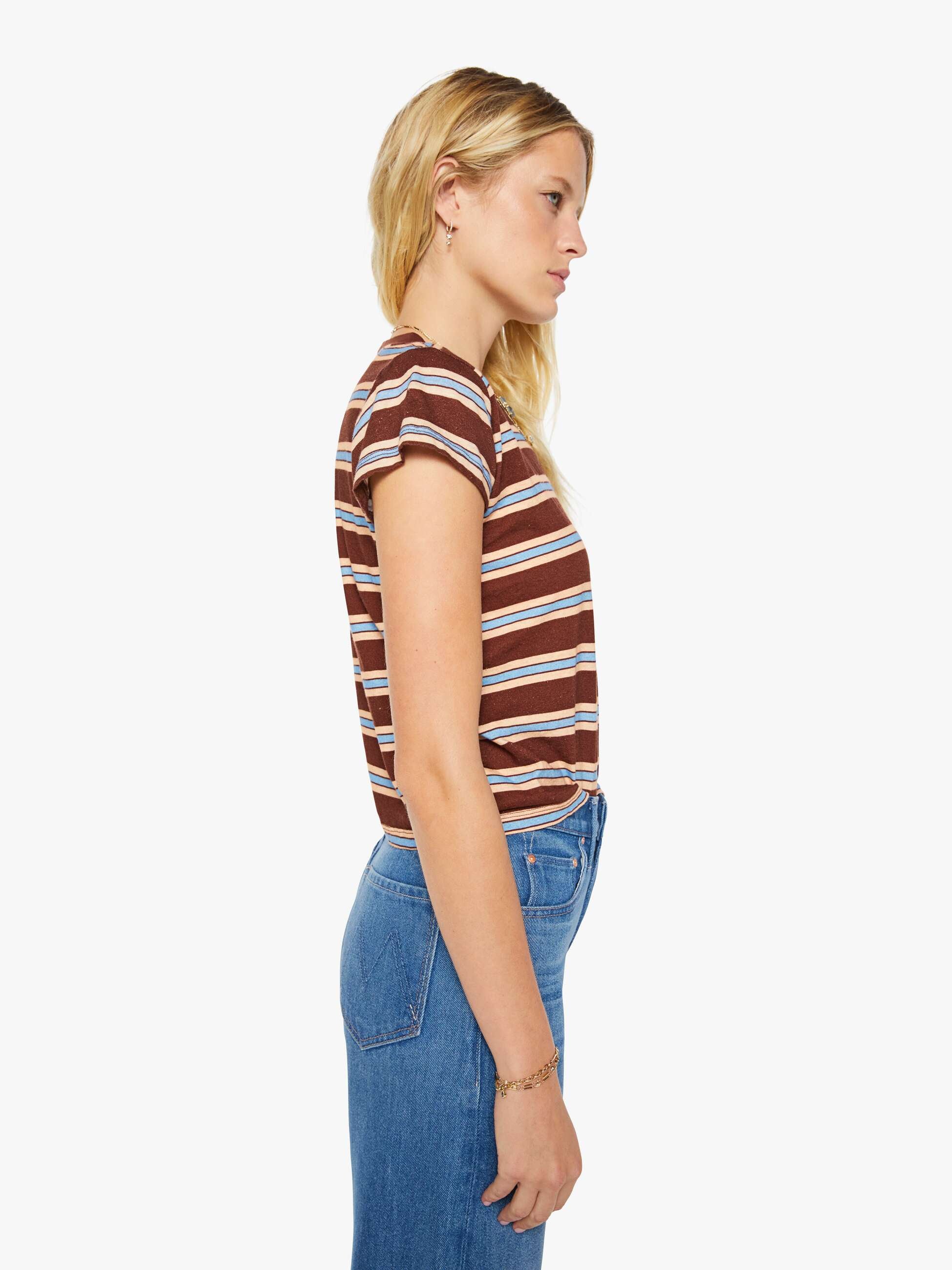 Mother Boxy Goodie Goodie T-Shirt Rum Rasin Stripe
