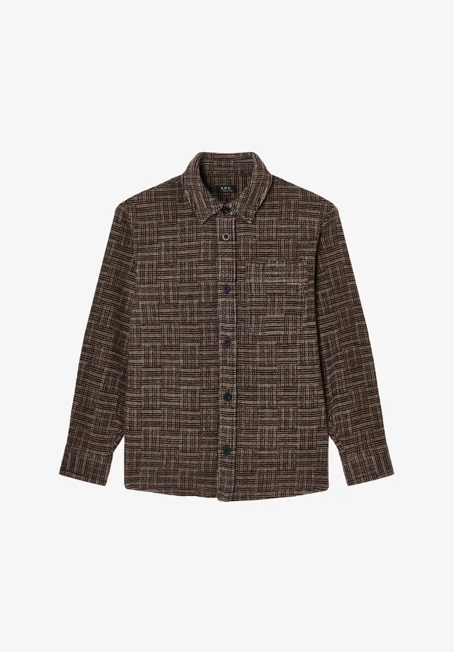A.P.C. Overshirt bordeauxrot dickes Überhemd Herren L
