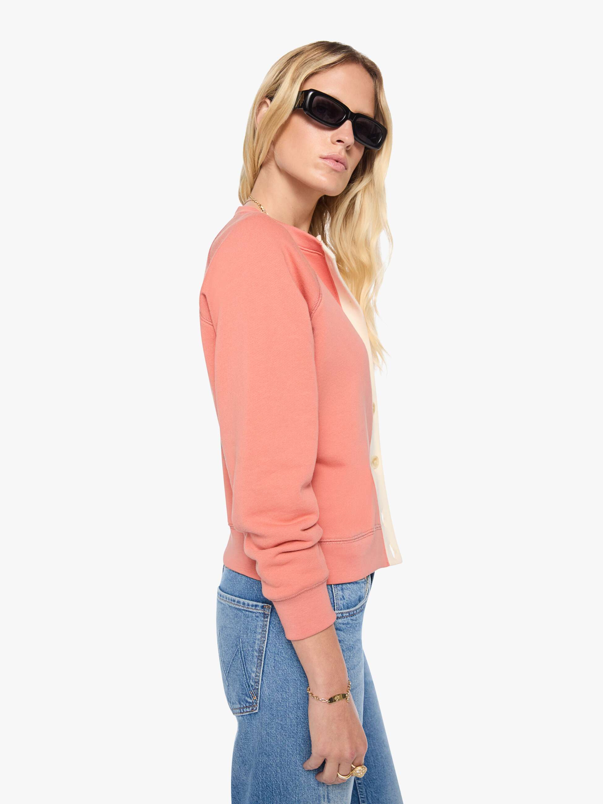 MOTHER Sweaters The Boxy Cardigan Strickjacke Speed Queen Rosa