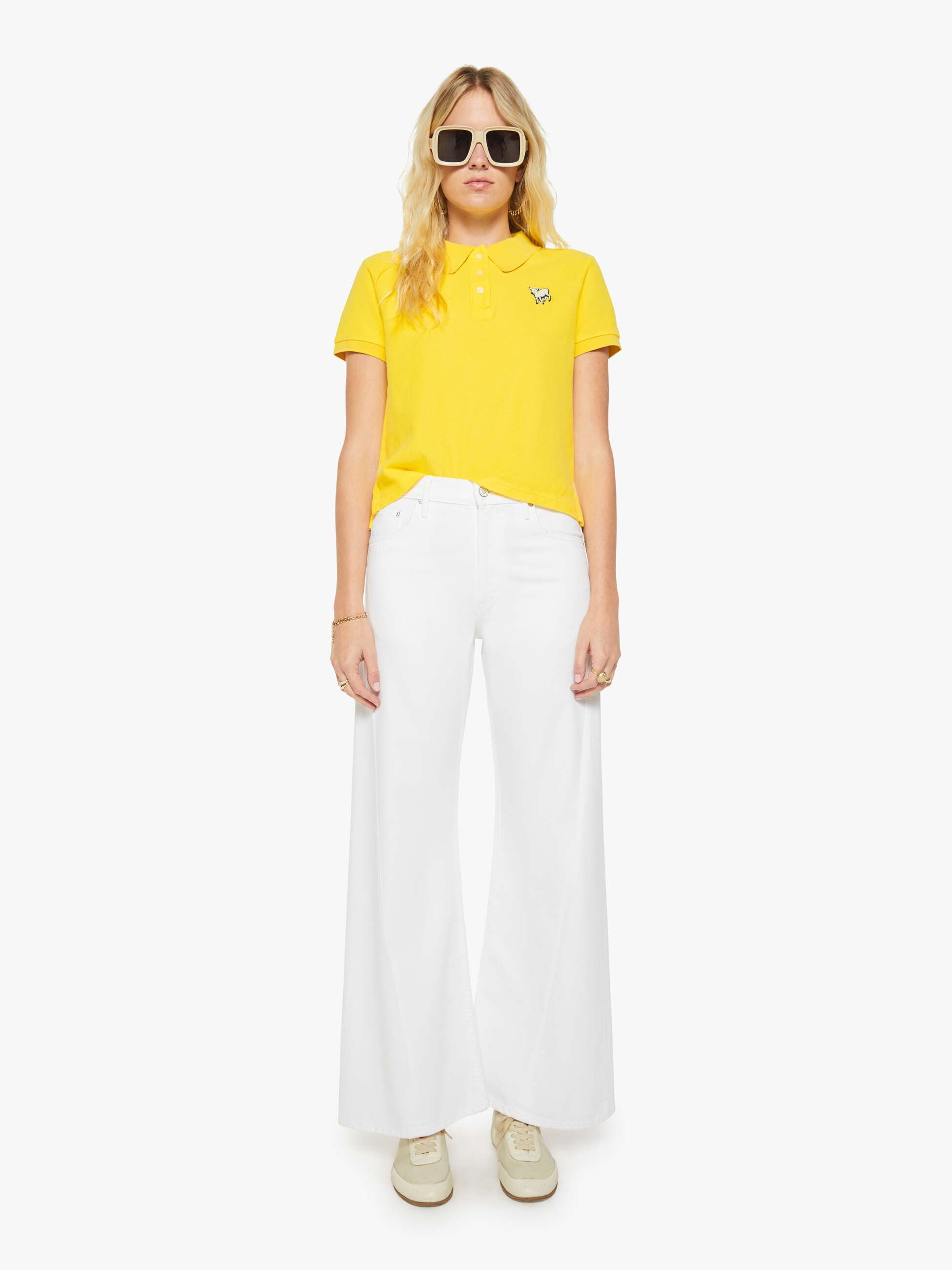 Mother The Split Match Polo Buttercup Baumwolle Stick