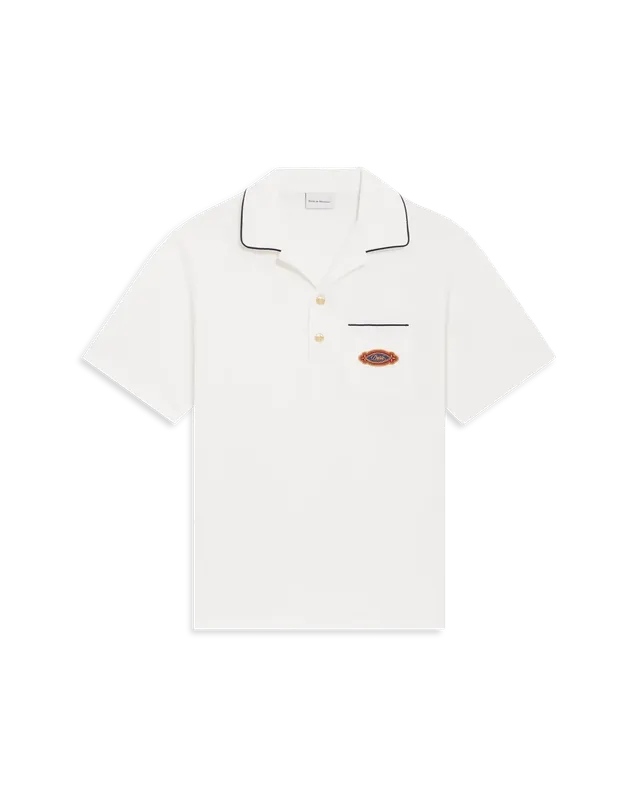 Drôle De Monsieur Polo Drôle Patch Polohemd Off-White Baumwolle