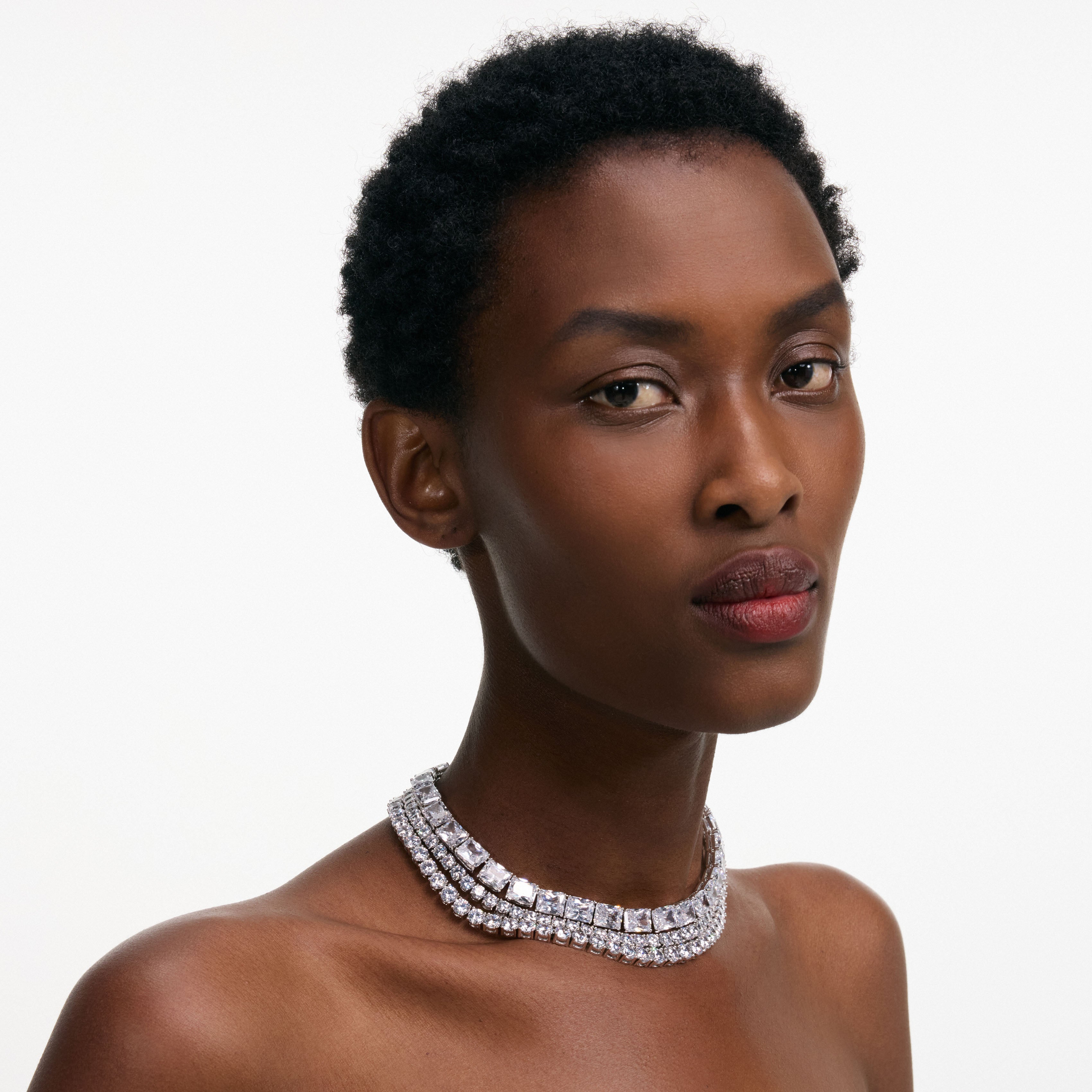 Self Portrait Multi Crystal Choker Multi Silber