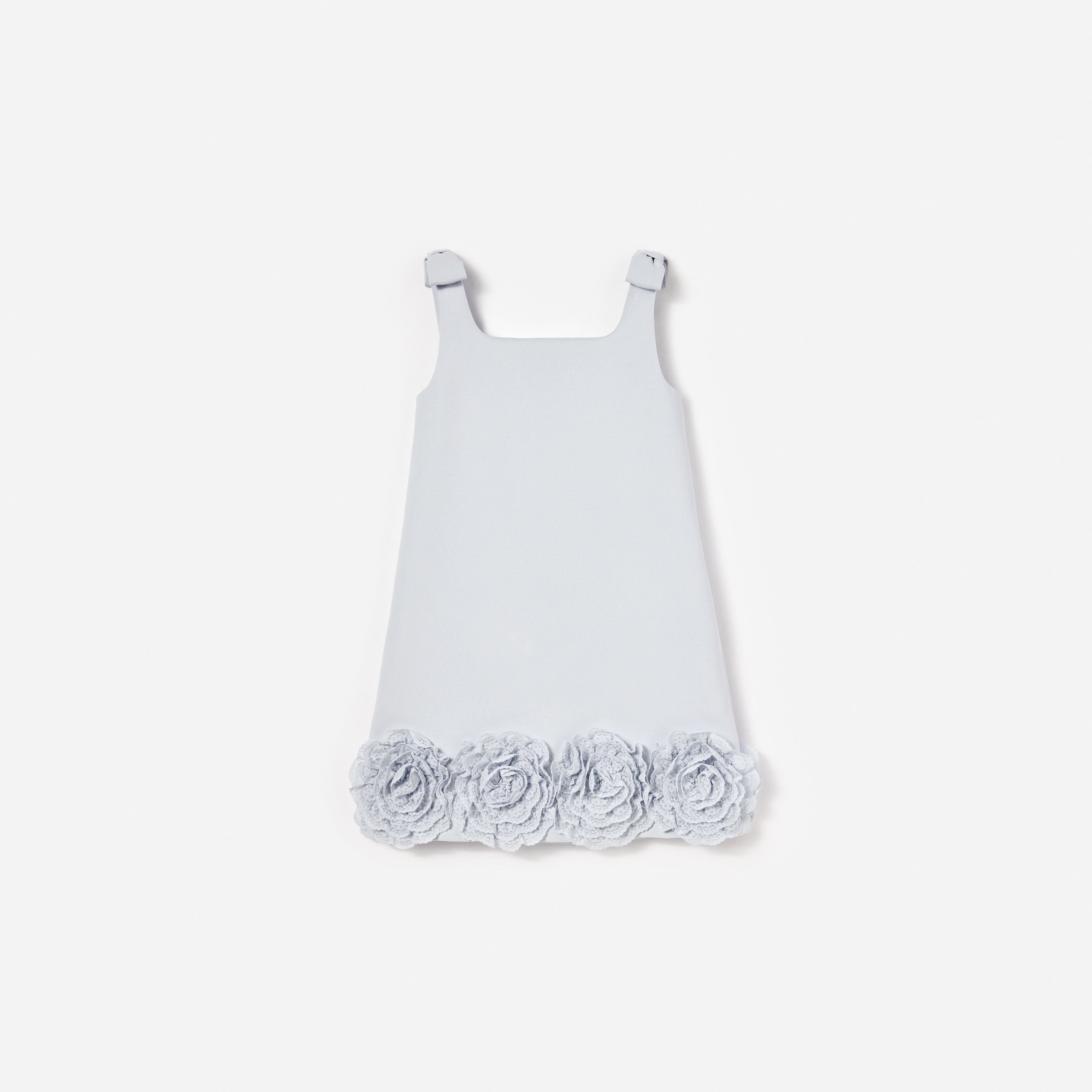 Self Portrait Blue Crepe Flower Dress Kleid Blau 3-4 Blumen