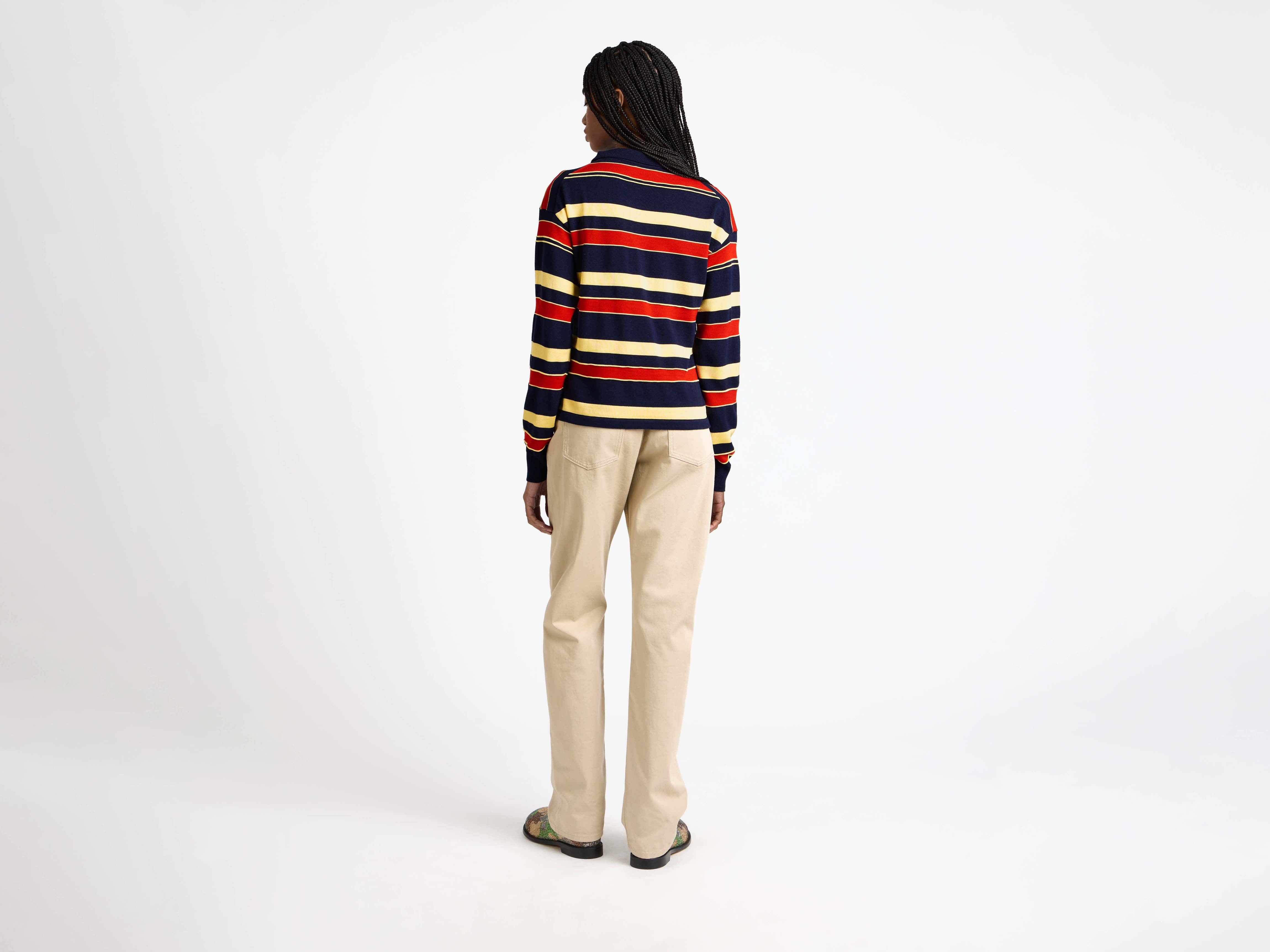 J.W.Anderson Striped Rugby Polo Stricktop Navy Damen