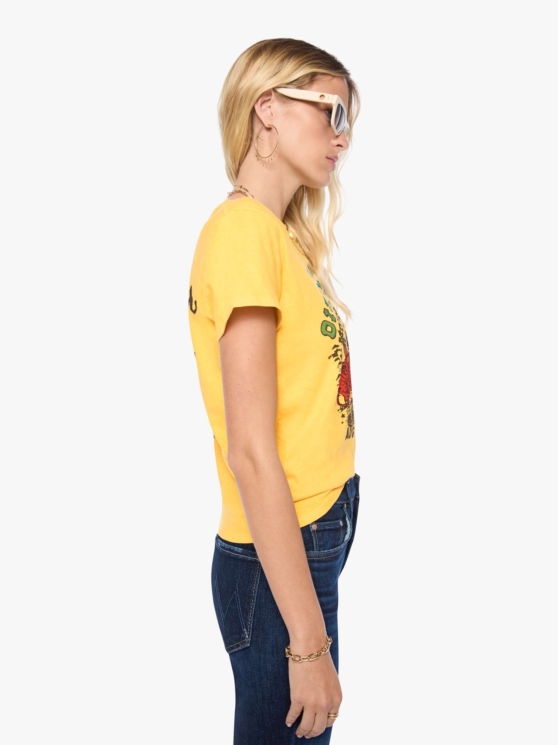 Mother The Lil Goodie Goodie T-Shirt Dirty Tricks Gelb Print