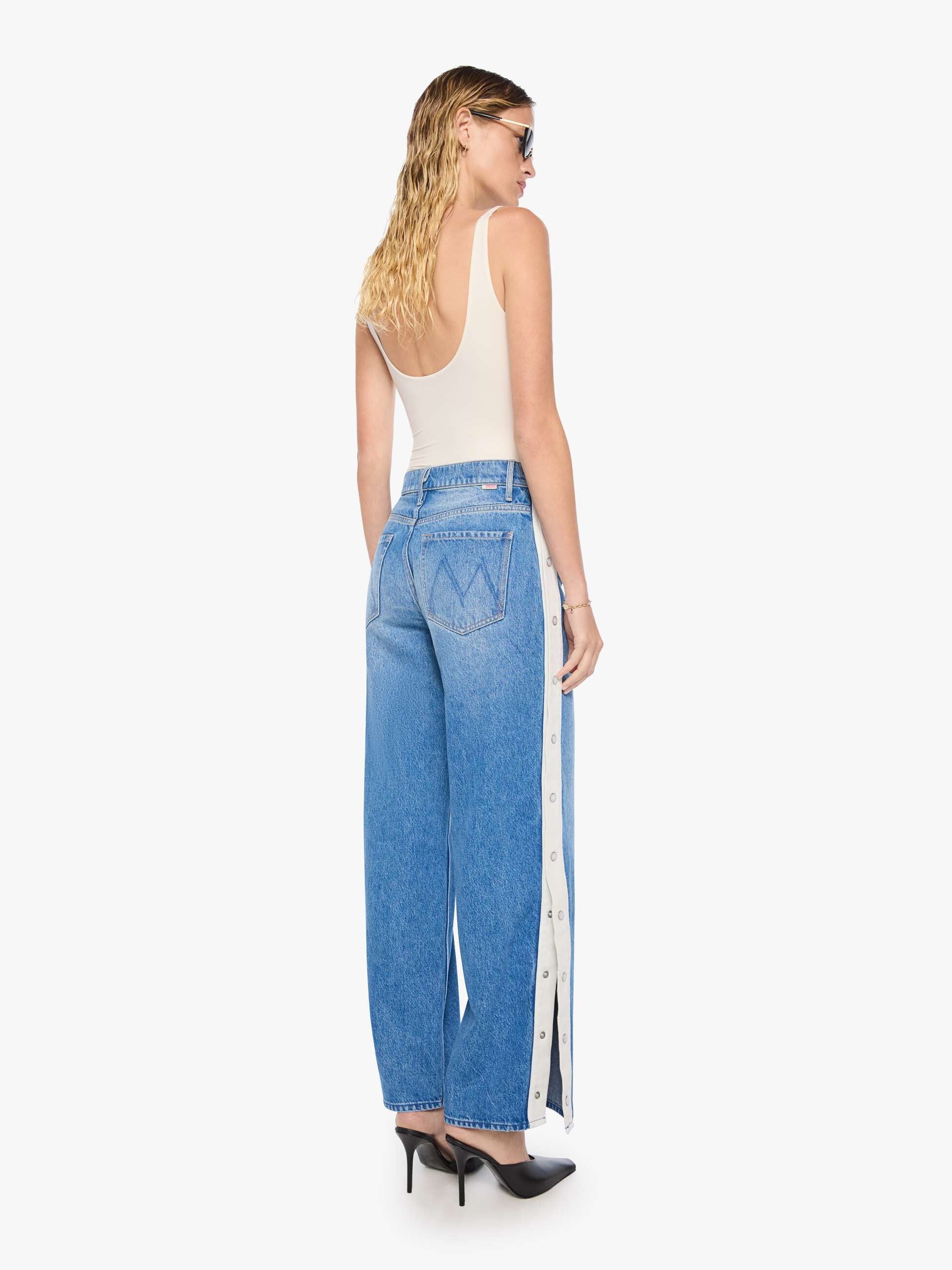 Mother Snacks Skimp Jeans Blau Wide Leg Recycled