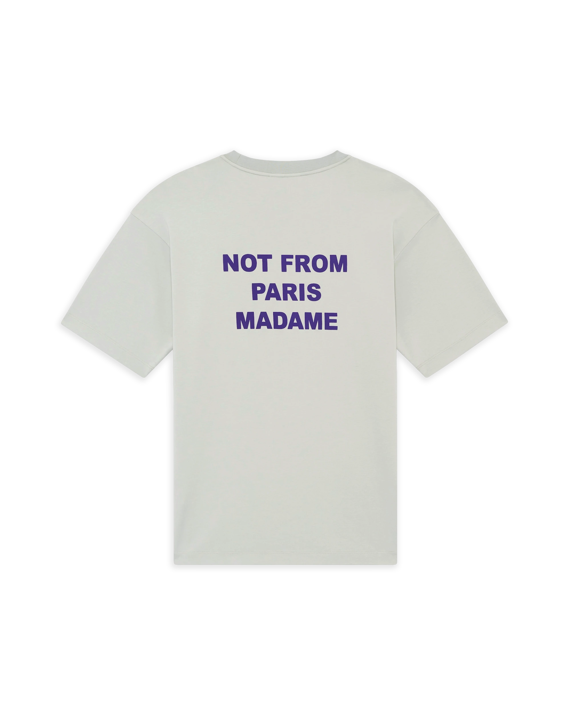 Drôle De Monsieur Bold Slogan T-Shirt Grau Baumwolle
