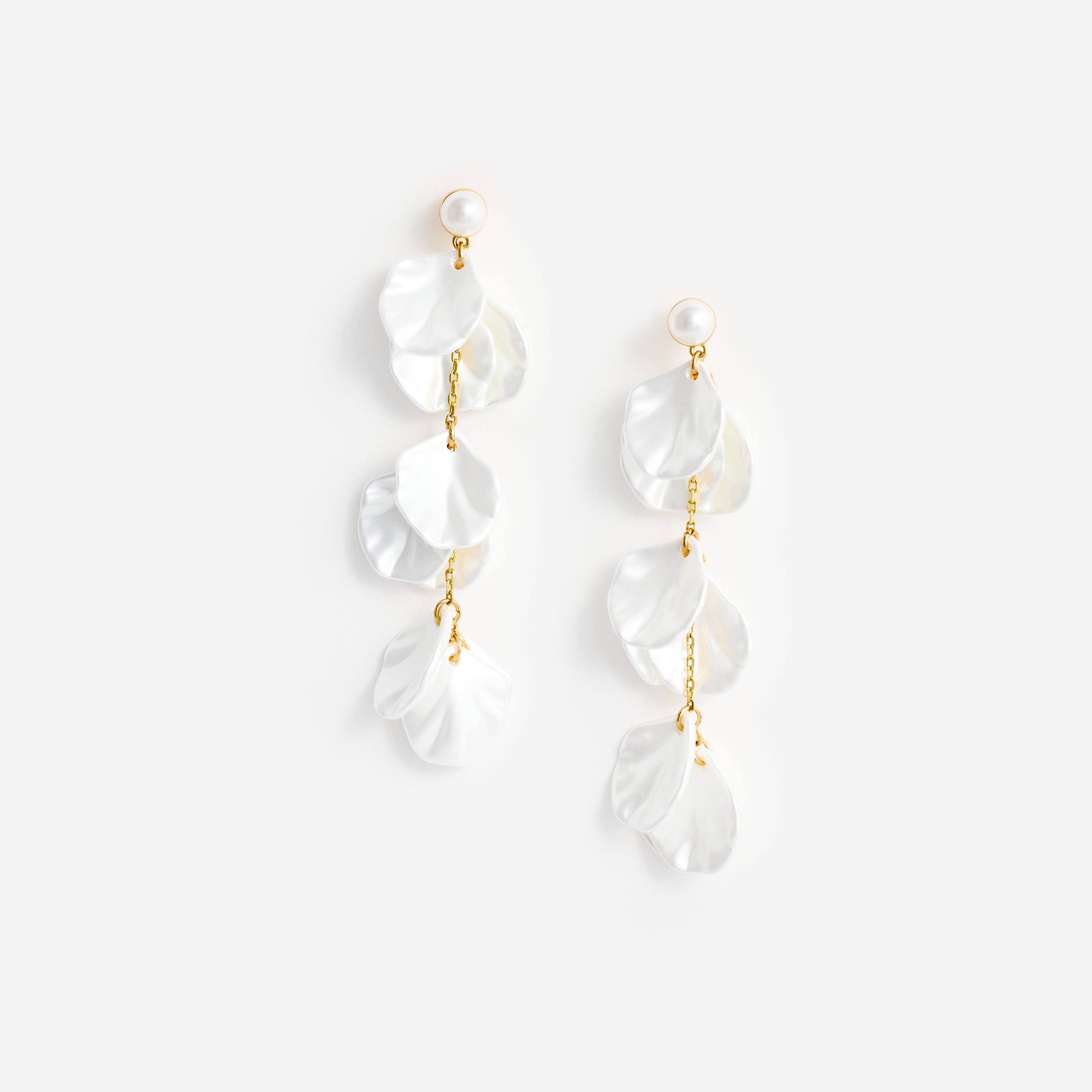 Self Portrait Jewellery Pearl Petal Tiered Ohrringe Creme Perle