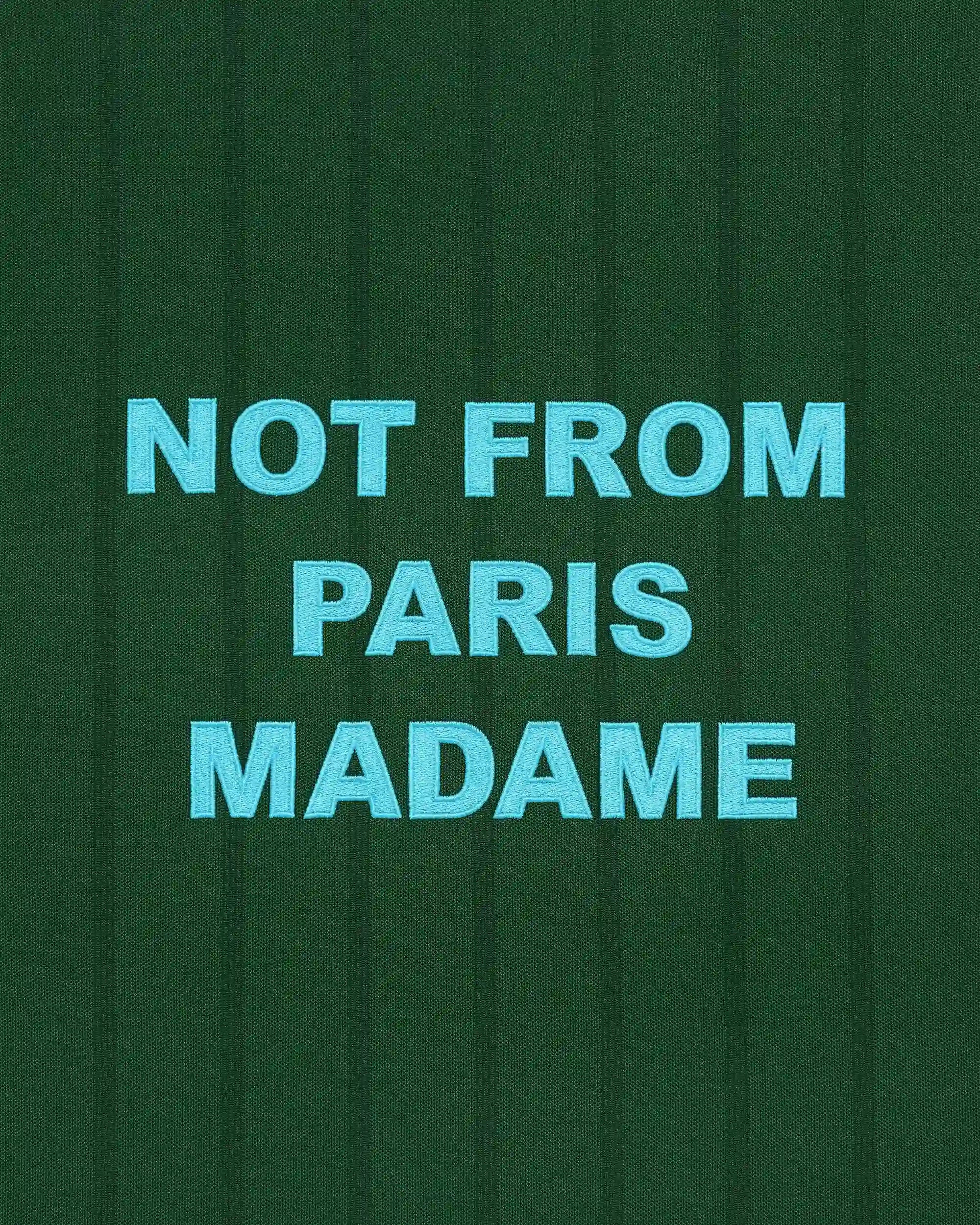 Drôle De Monsieur Slogan Longsleeve Polo Dunkelgrün Print
