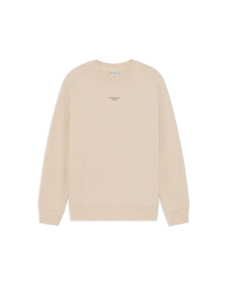 Drôle De Monsieur Sweatshirt Slogan Classique Sweatshirt Sand Baumwolle