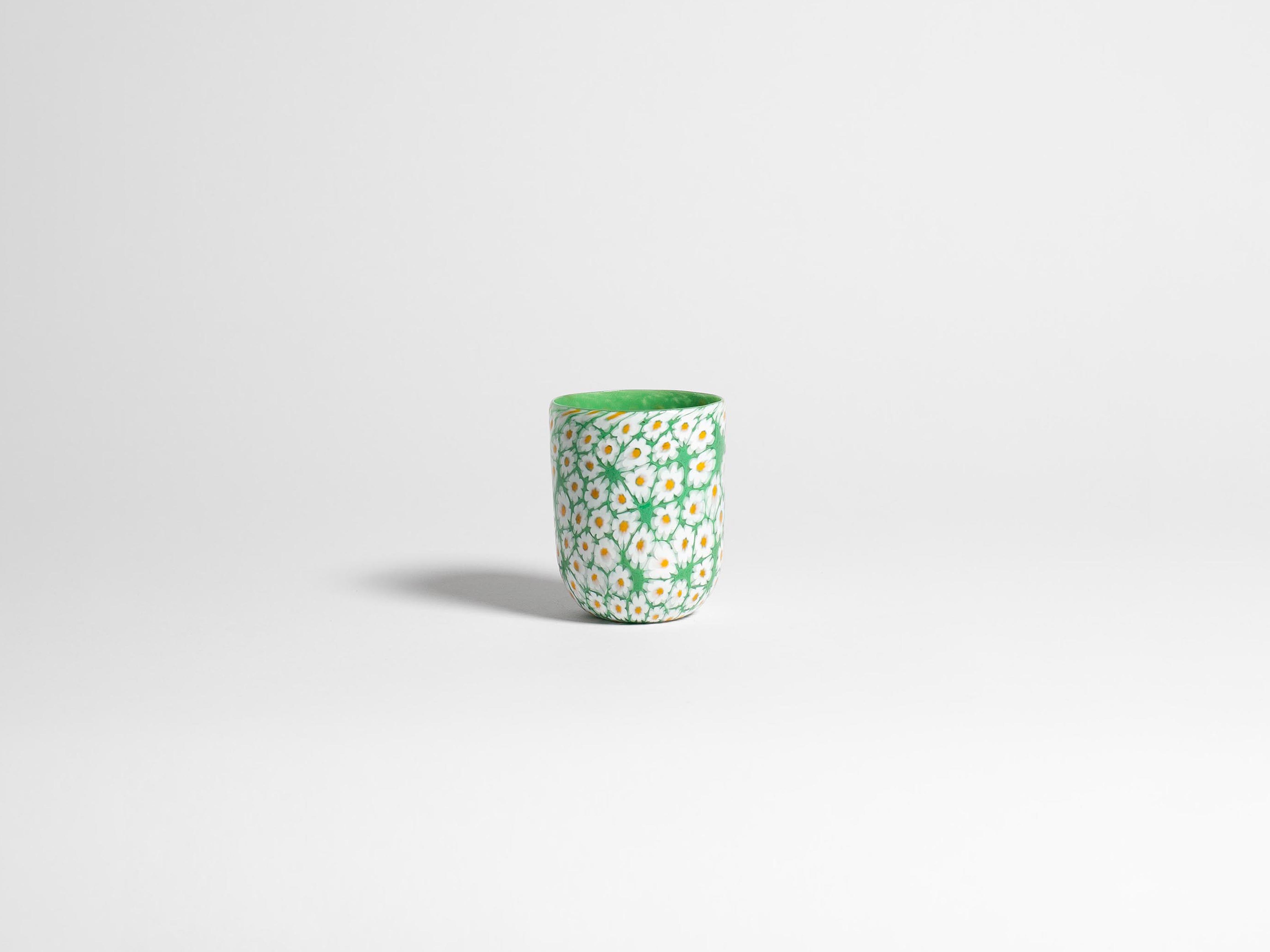 J.W.Anderson Tableware Full Murrina Glas Weiß Grün Murano Handglas