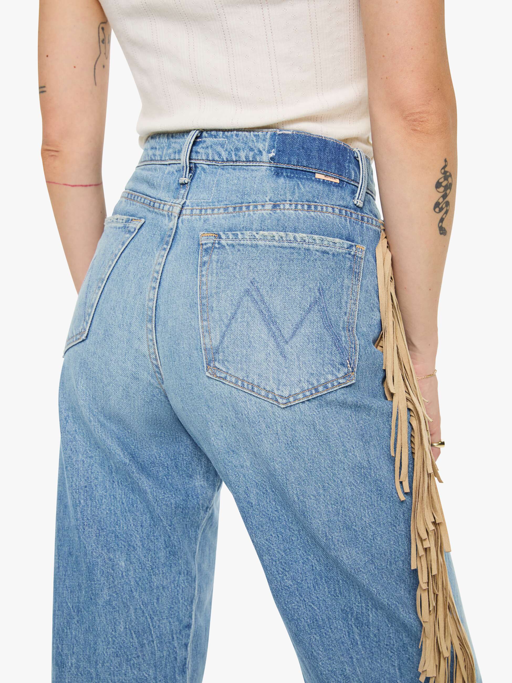 Mother Half-Pipe Jeans Folkstar High Waist Rigid Denim