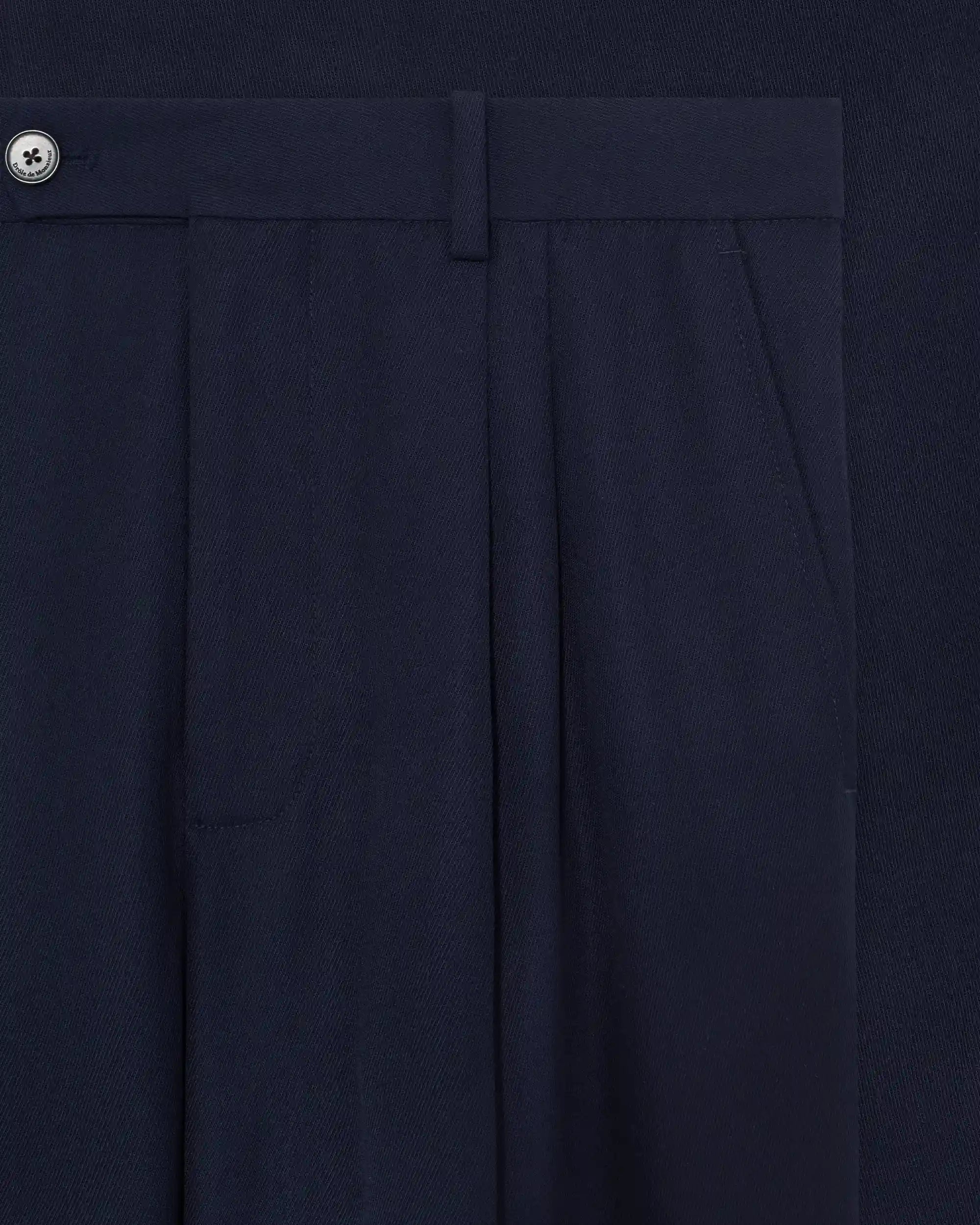 Drôle De Monsieur Pantalon Cropped Hose Navy Wolle