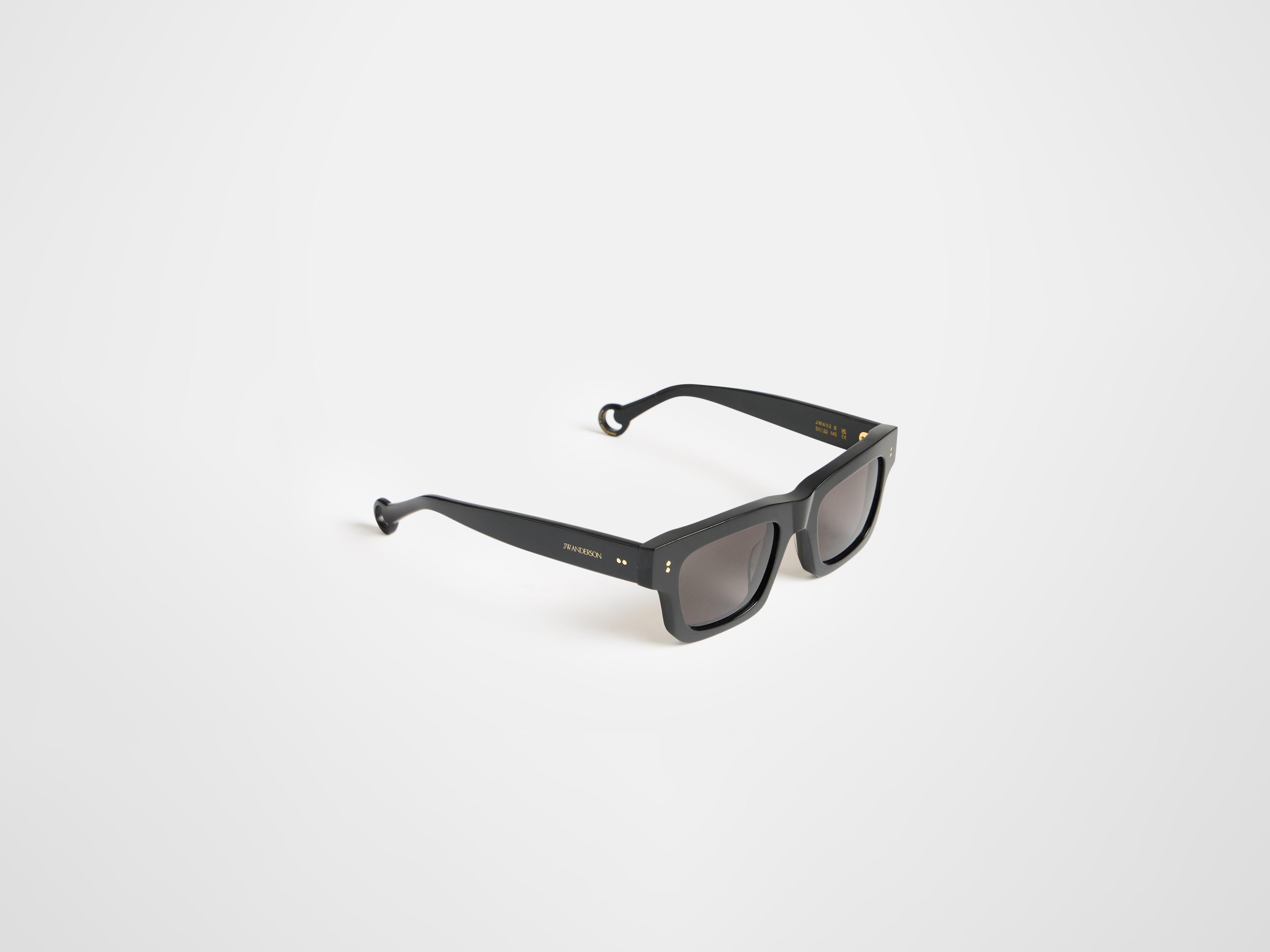 J.W.Anderson JWA02 Sonnenbrille Unisex Schwarz Rechteckig