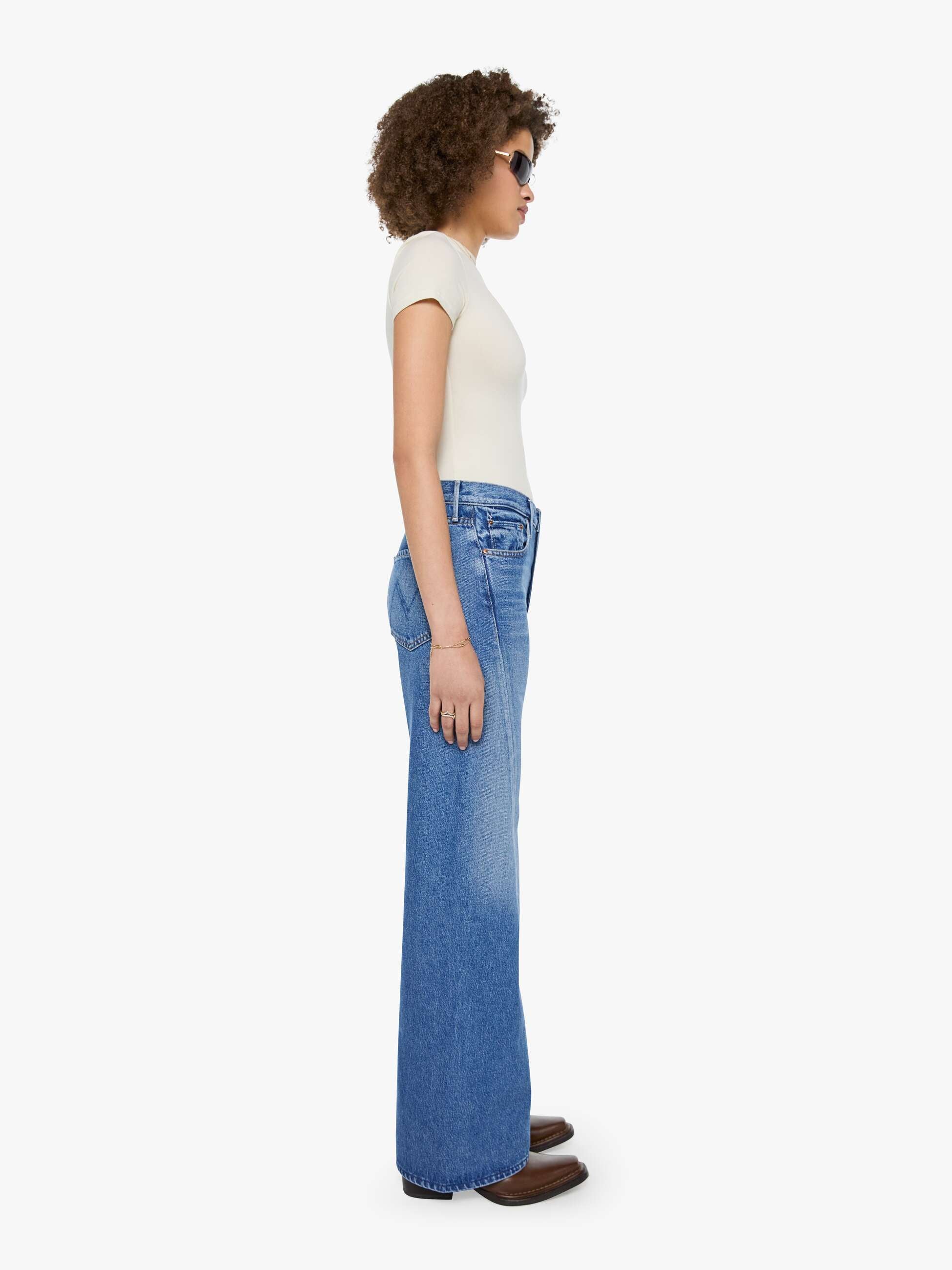 Mother The Lemon Twist Jeans Rolling In The Dough Wide Leg