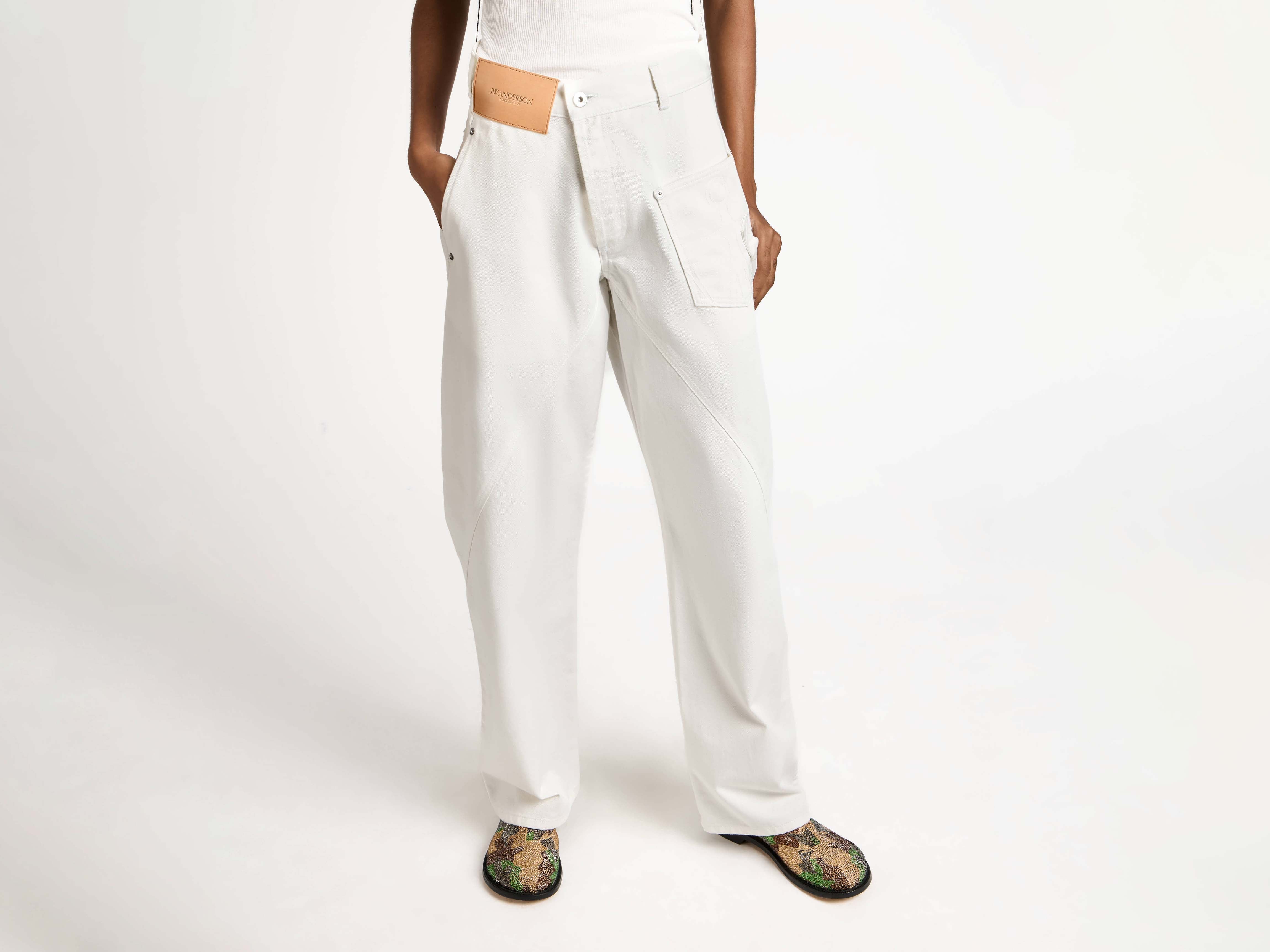 J.W.Anderson Twisted Workwear Jeans Off White Damen Denim