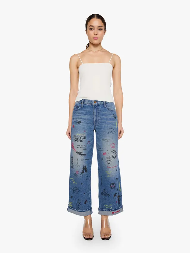 MOTHER SNACKS! Smoothie Flood Cuff Jeans Tootsie Mittelblau