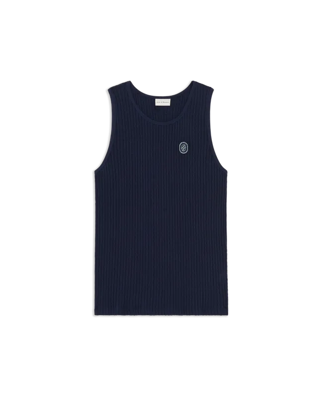 Drôle De Monsieur D Mirror Tank Top Baumwolle Navy